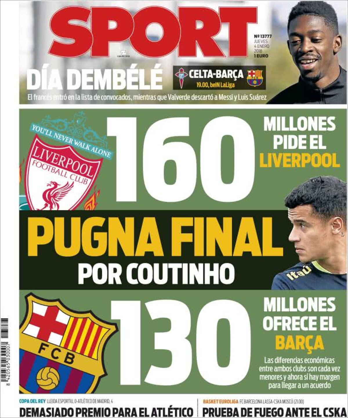 Ce scriu azi ziarele de sport din lume (4 ianuarie 2018)