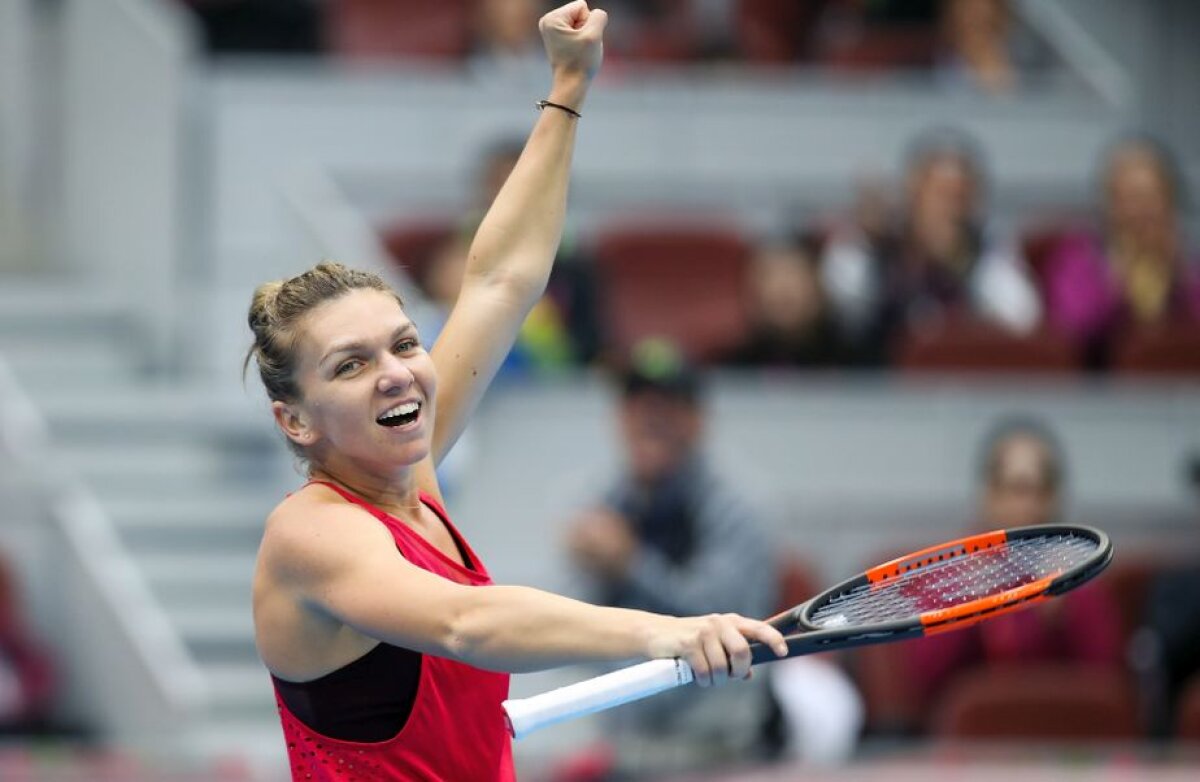 FOTO + VIDEO » Simona Halep, victorie spectaculoasă în finala de la Shenzen! A învins-o pe Siniakova după un meci jucat în sală, fără spectatori