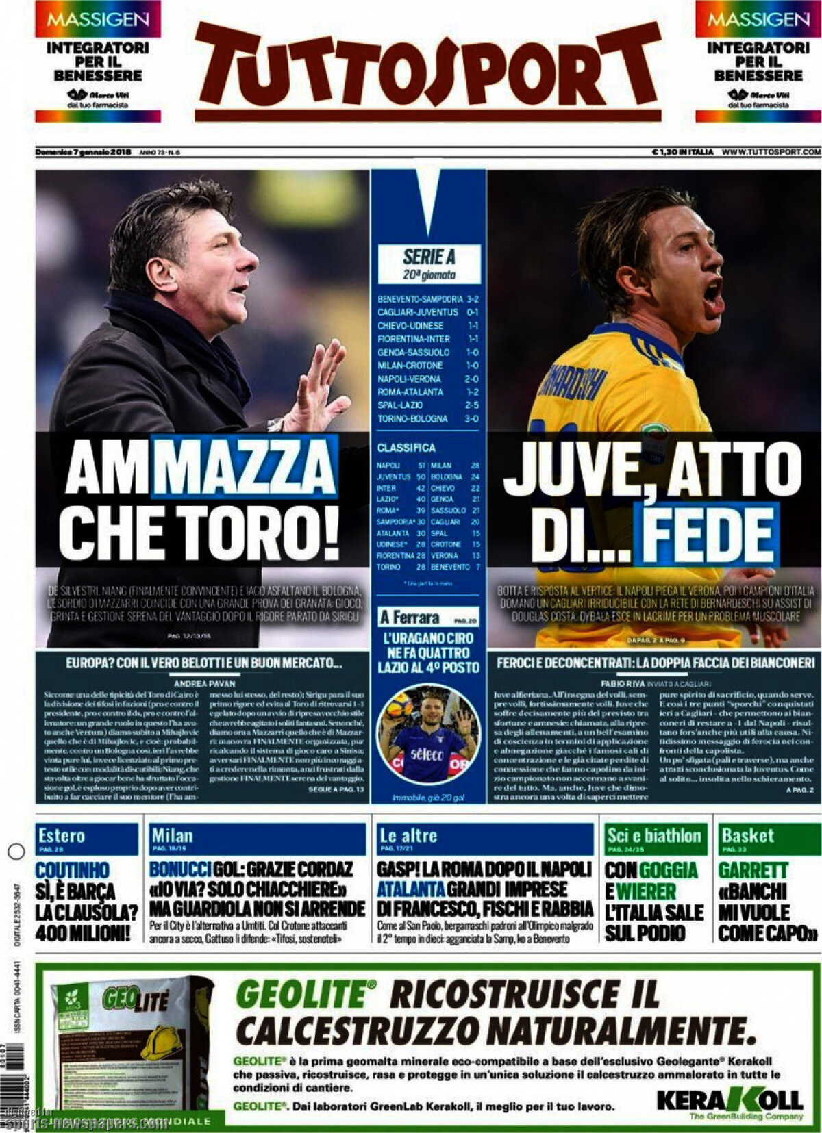 Ce scriu azi ziarele de sport din lume (7 ianuarie 2018)