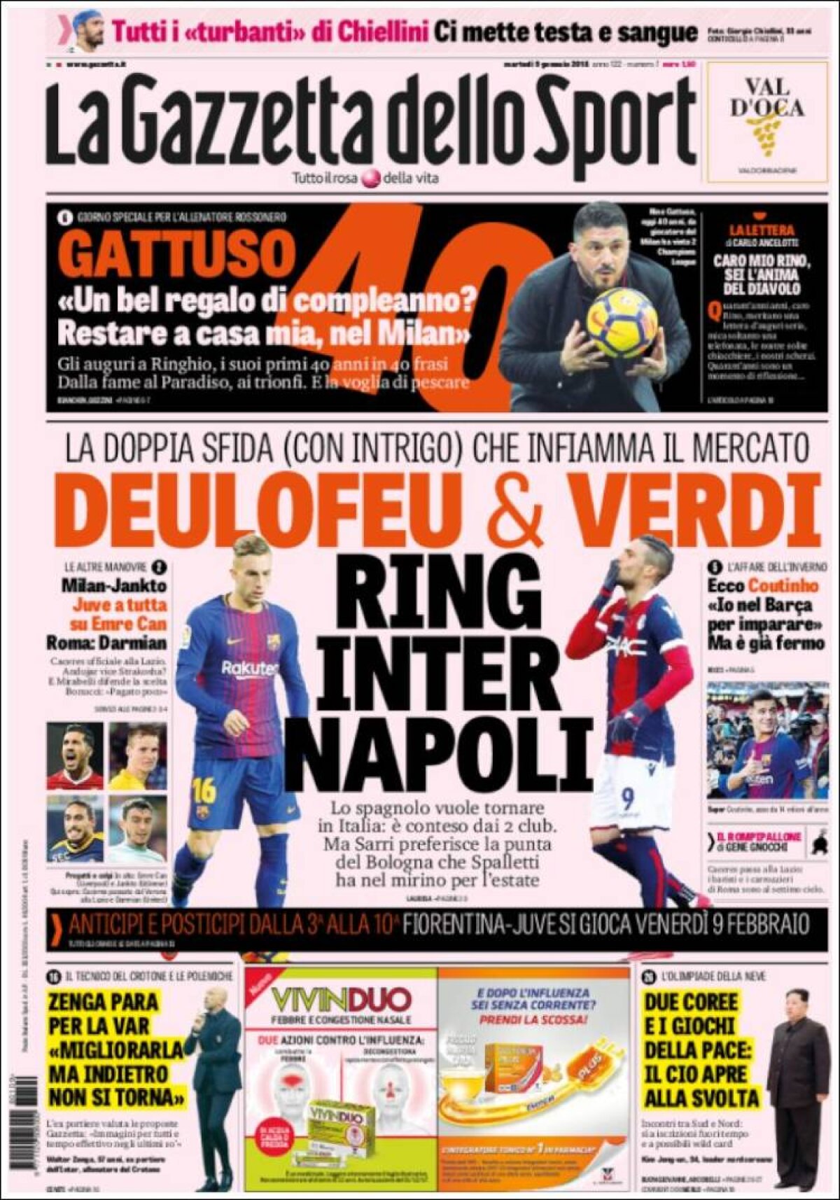 Ce scriu azi ziarele de sport din lume (9 ianuarie 2018)