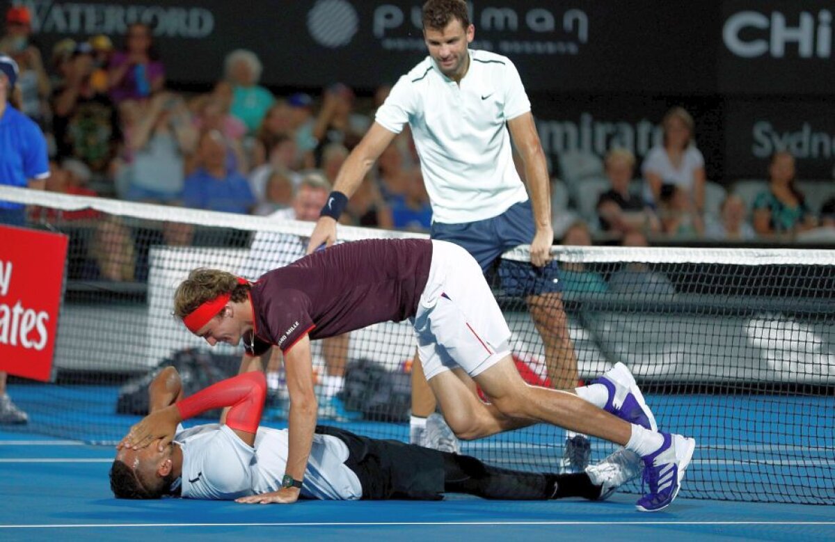 VIDEO Headshot! Hohote de râs la Sydney: "Chiar a durut, a fost ca un croșeu" » Zverev și Kyrgios au făcut "scandal" 