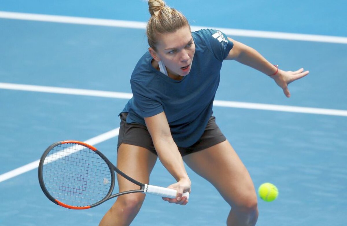 GALERIE FOTO Simona Halep, pregătiri intense pe Rod Laver Arena » Imagini de la antrenamentul de dimineață