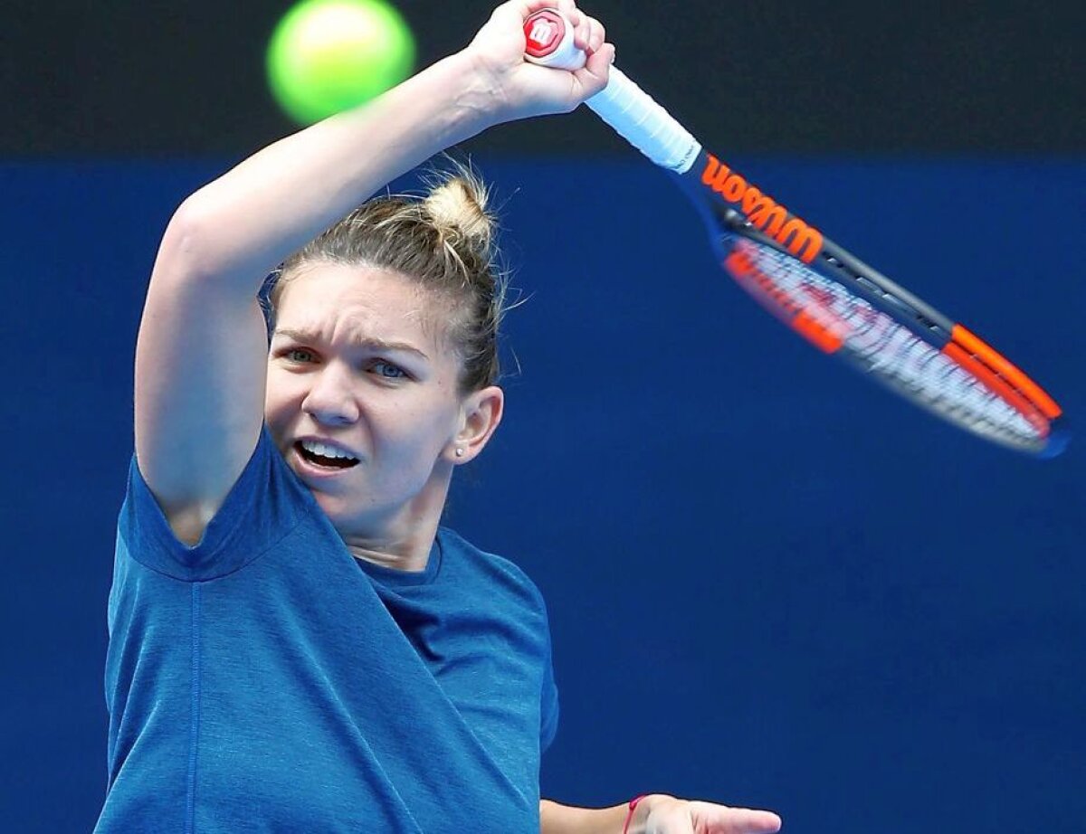 GALERIE FOTO Simona Halep, pregătiri intense pe Rod Laver Arena » Imagini de la antrenamentul de dimineață