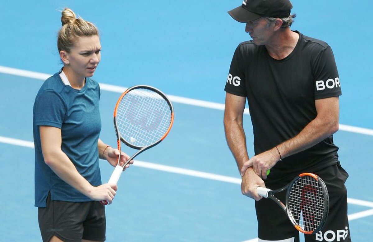 GALERIE FOTO Simona Halep, pregătiri intense pe Rod Laver Arena » Imagini de la antrenamentul de dimineață