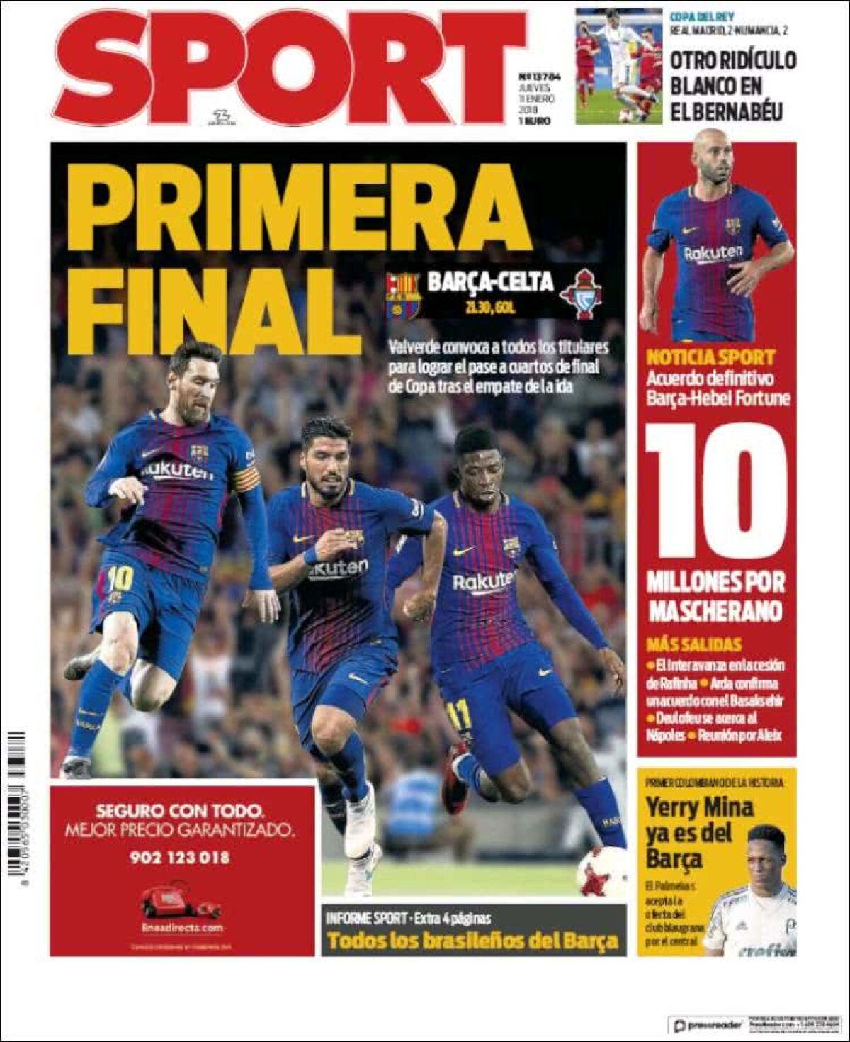 Ce scriu azi ziarele de sport din lume (11 ianuarie 2018)