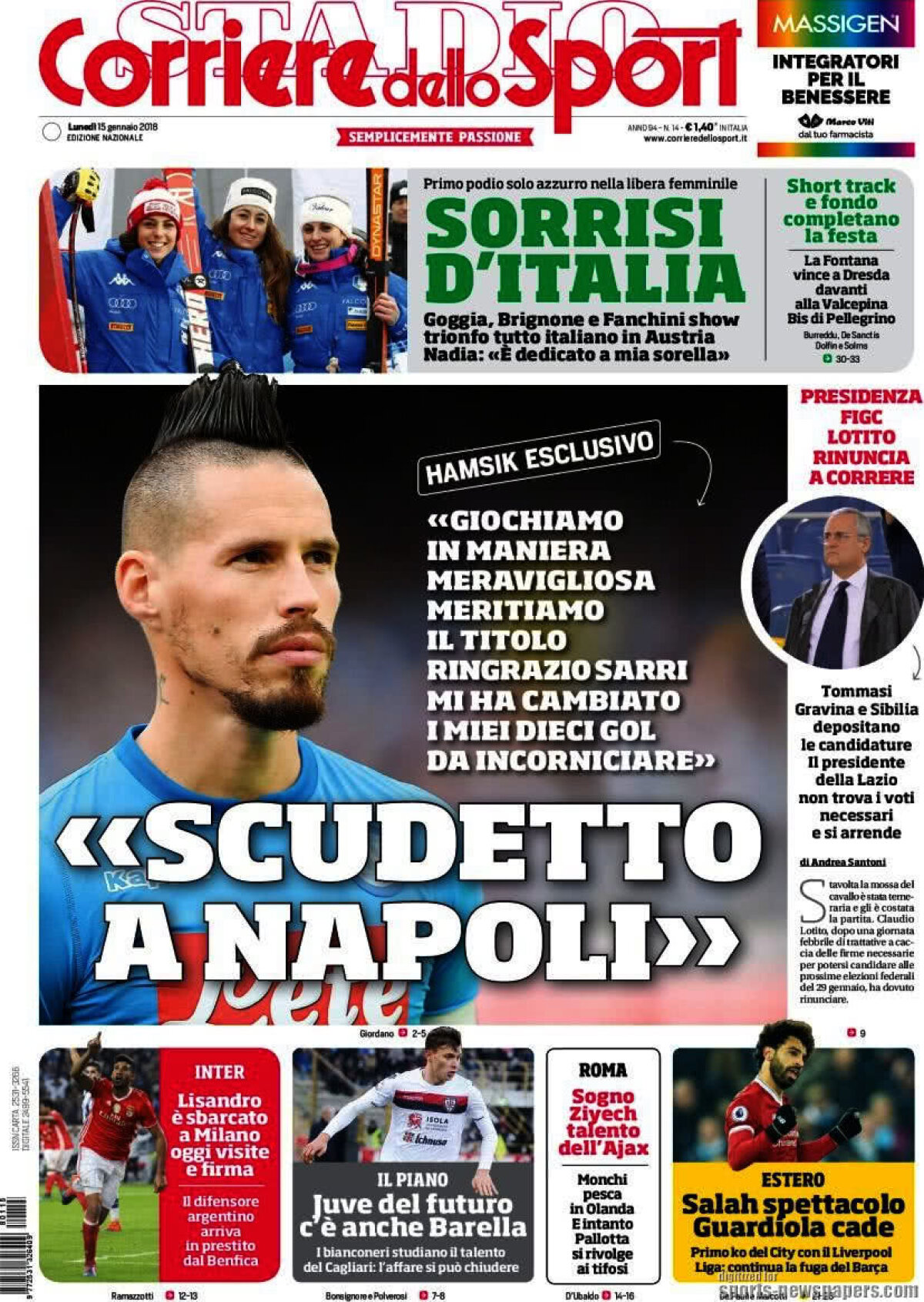 Ce scriu azi ziarele de sport din lume (15 ianuarie 2018)