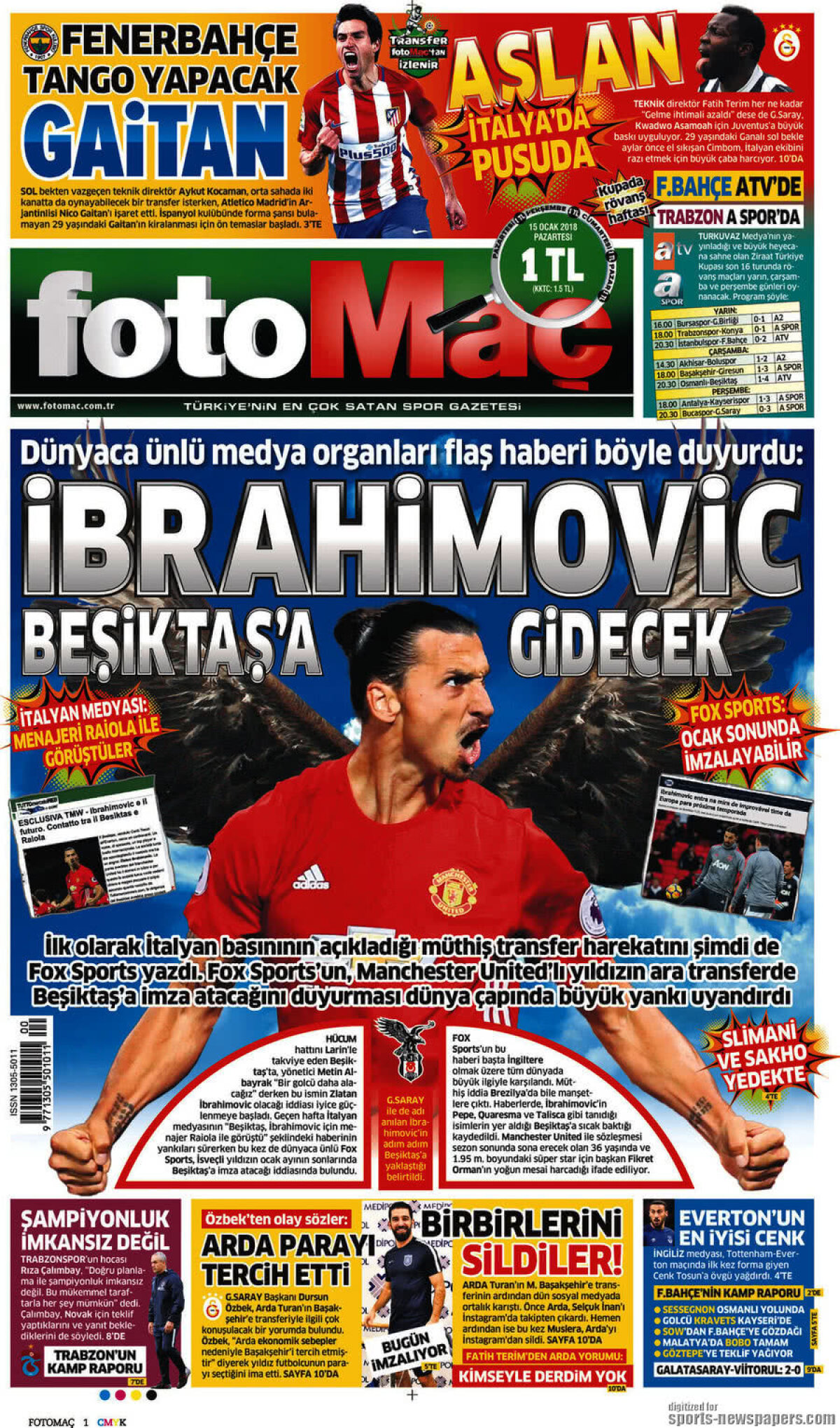 Ce scriu azi ziarele de sport din lume (15 ianuarie 2018)