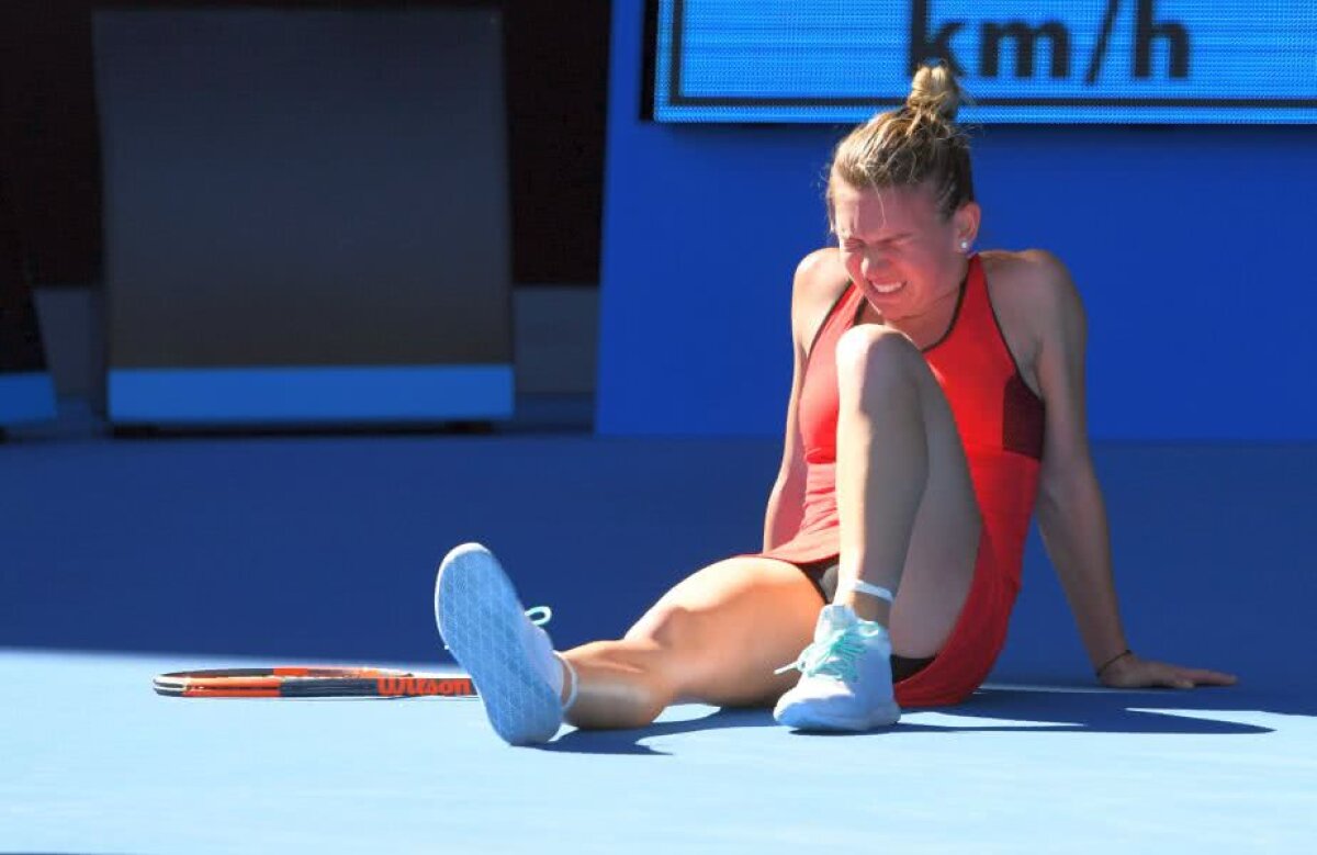 GALERIE FOTO + VIDEO Imaginile durerii » Momentul care putea să încheie prematur aventura Simonei Halep la Australian Open