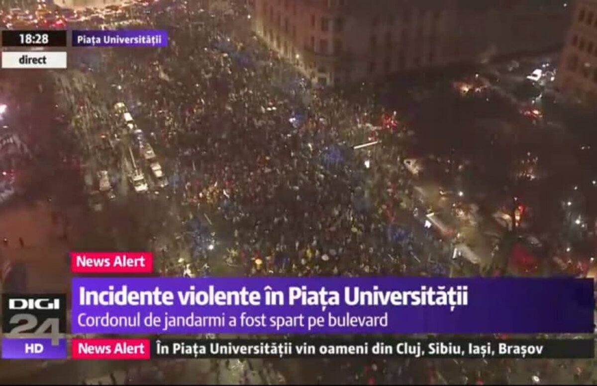 VIDEO+FOTO Proteste de amploare în țară » Estimări la ora 19:30: peste 50.000 de oameni pe străzi în Capitală și în marile orașe