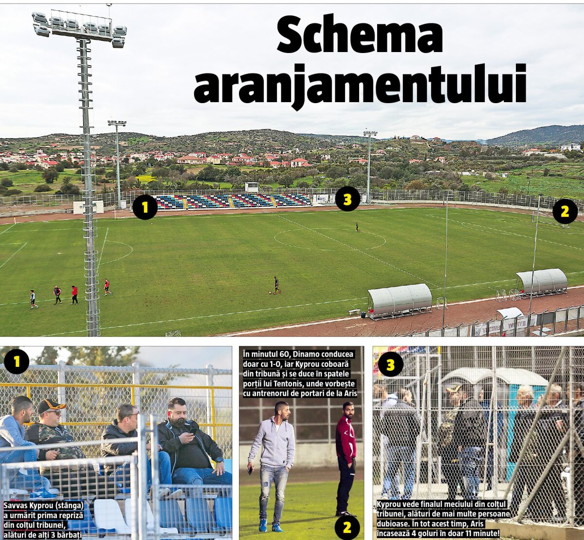 EXCLUSIV I-am găsit! Ei sunt blatiștii din meciul lui Dinamo! Punct cu punct: cum a arătat schema aranjamentului și cine sunt personajele ciudate de lângă teren