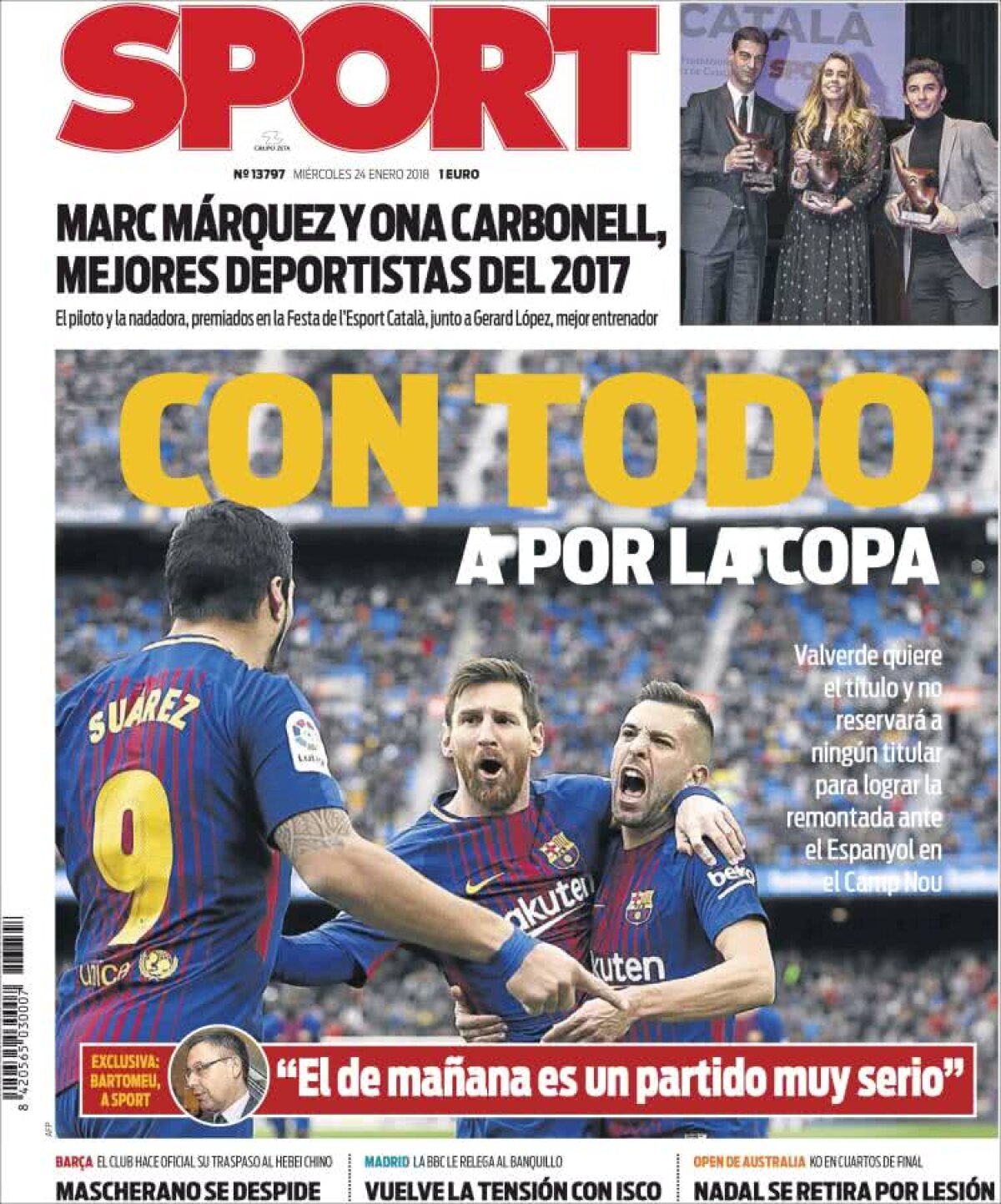 Ce scriu azi ziarele de sport din lume (24 ianuarie 2018)