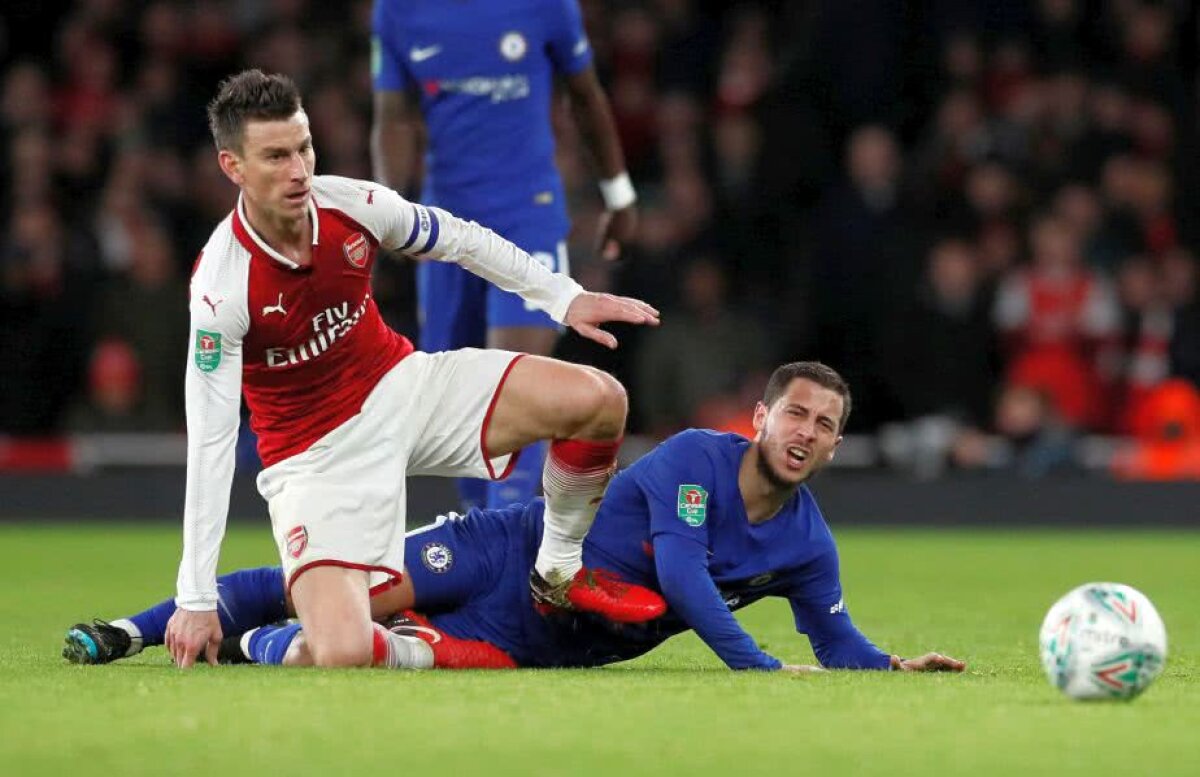 VIDEO+FOTO Arsenal a eliminat-o pe Chelsea din Cupa Ligii! Ciocnire spectaculoasă în finală