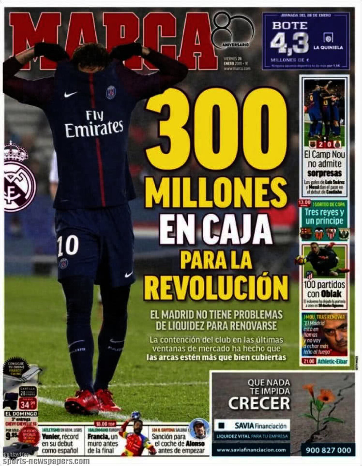 Ce scriu azi ziarele de sport din lume (26 ianuarie 2018)