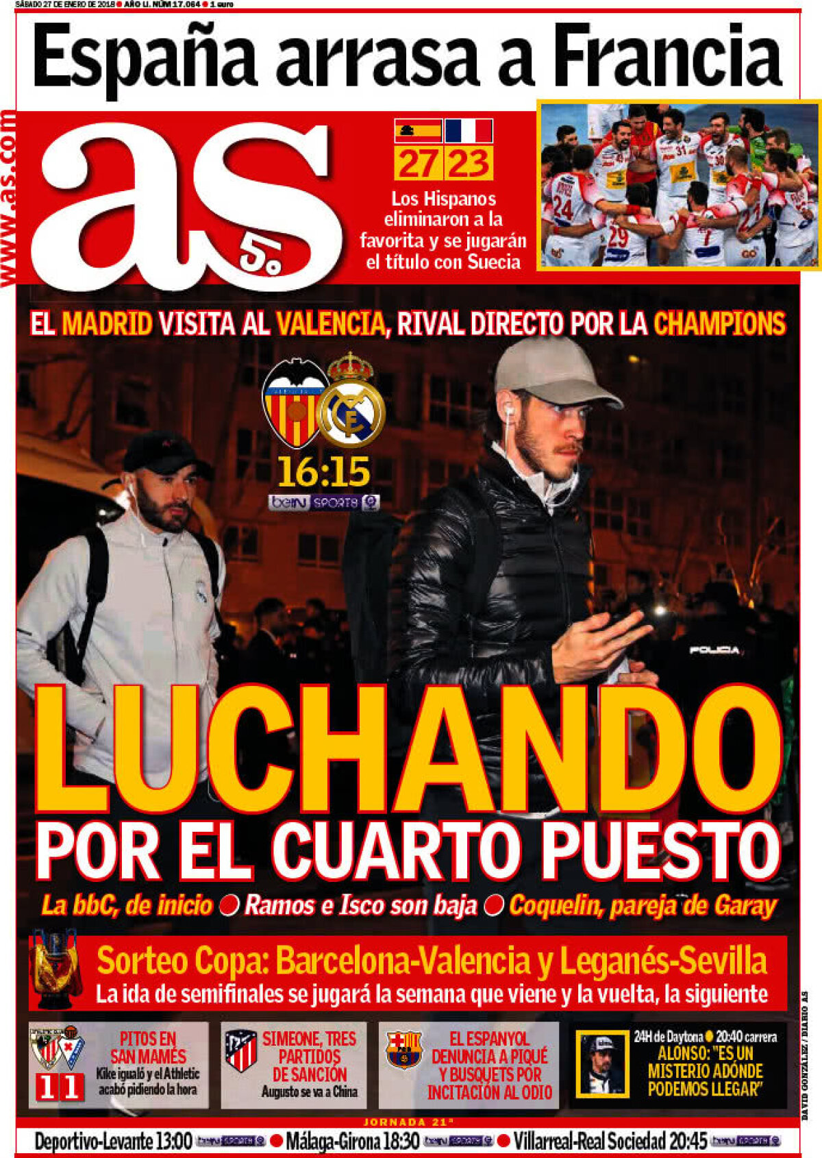 Ce scriu azi ziarele de sport din lume (27 ianuarie 2018)