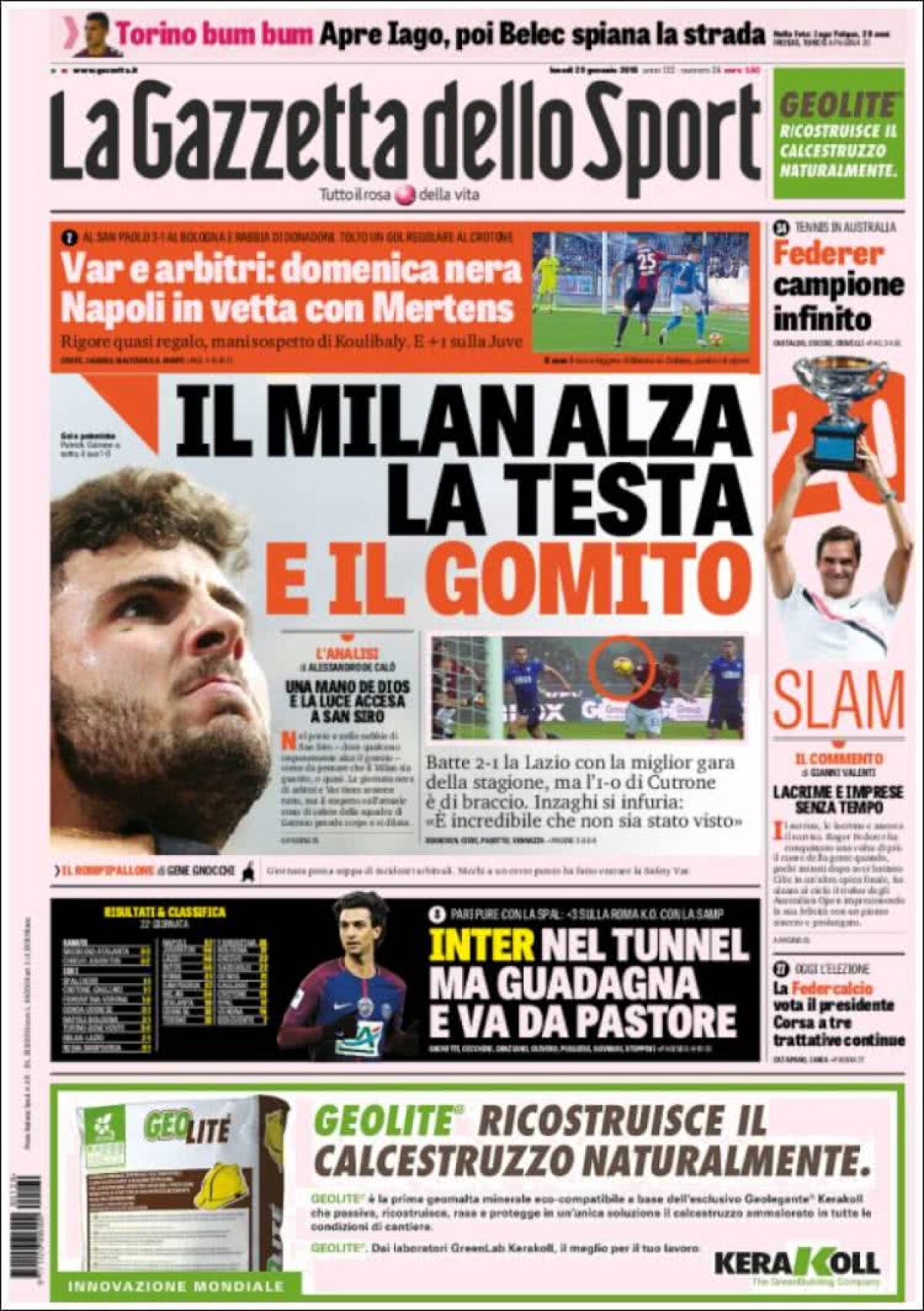 Ce scriu azi ziarele de sport din lume (29 ianuarie 2018)