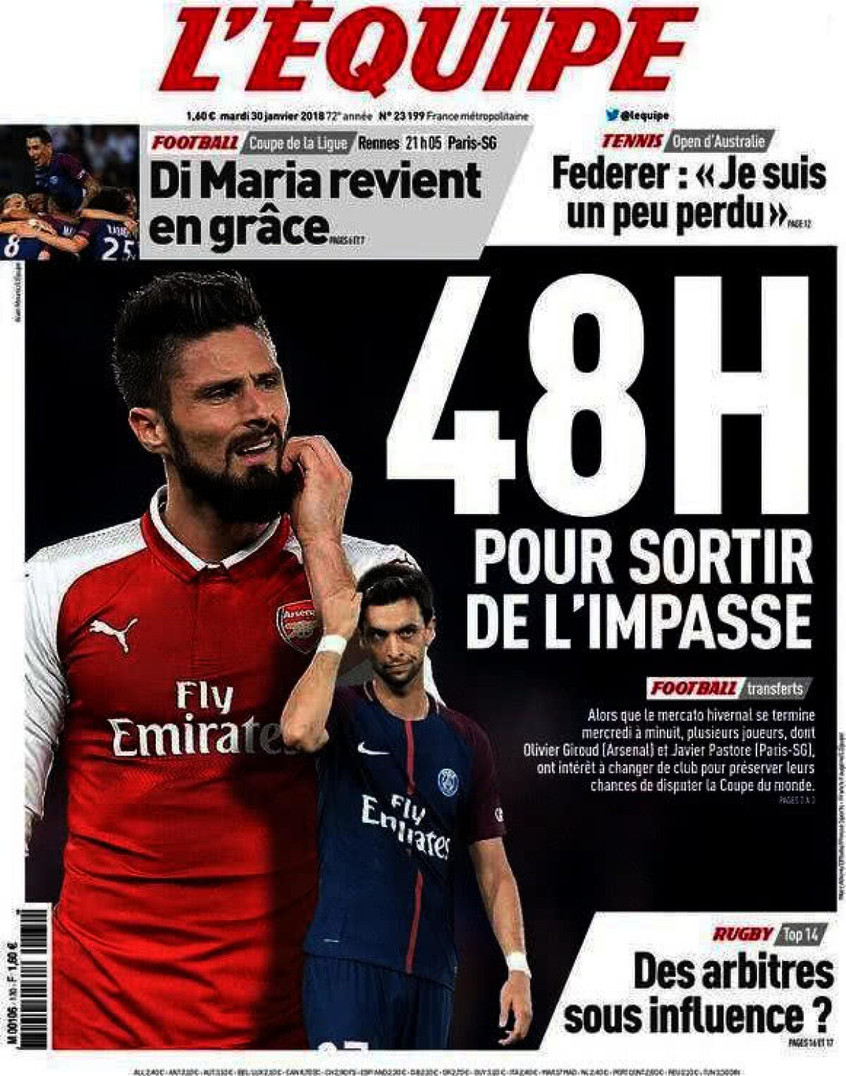 Ce scriu azi ziarele de sport din lume (30 ianuarie 2018)