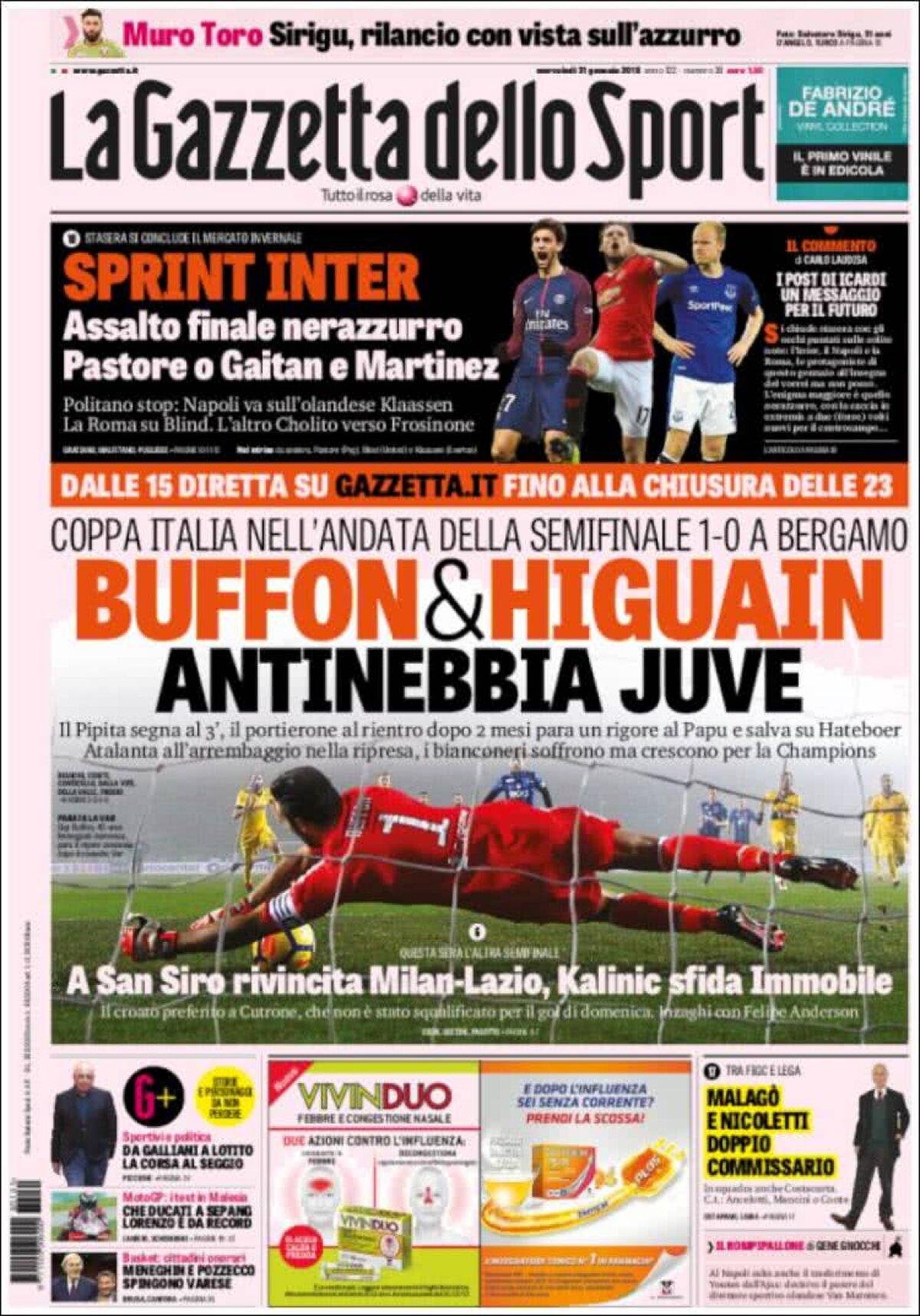 Ce scriu azi ziarele de sport din lume (31 ianuarie 2018)