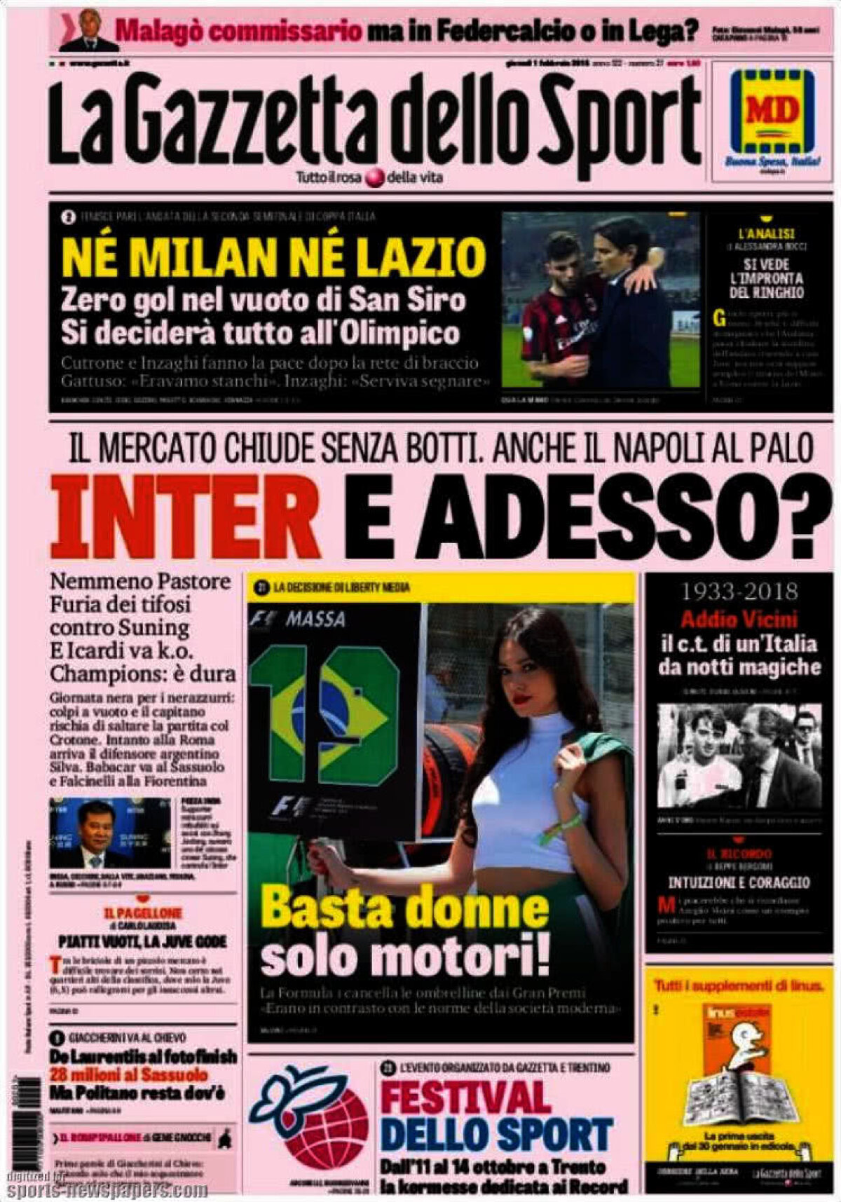 Ce scriu azi ziarele de sport din lume (1 februarie 2018)