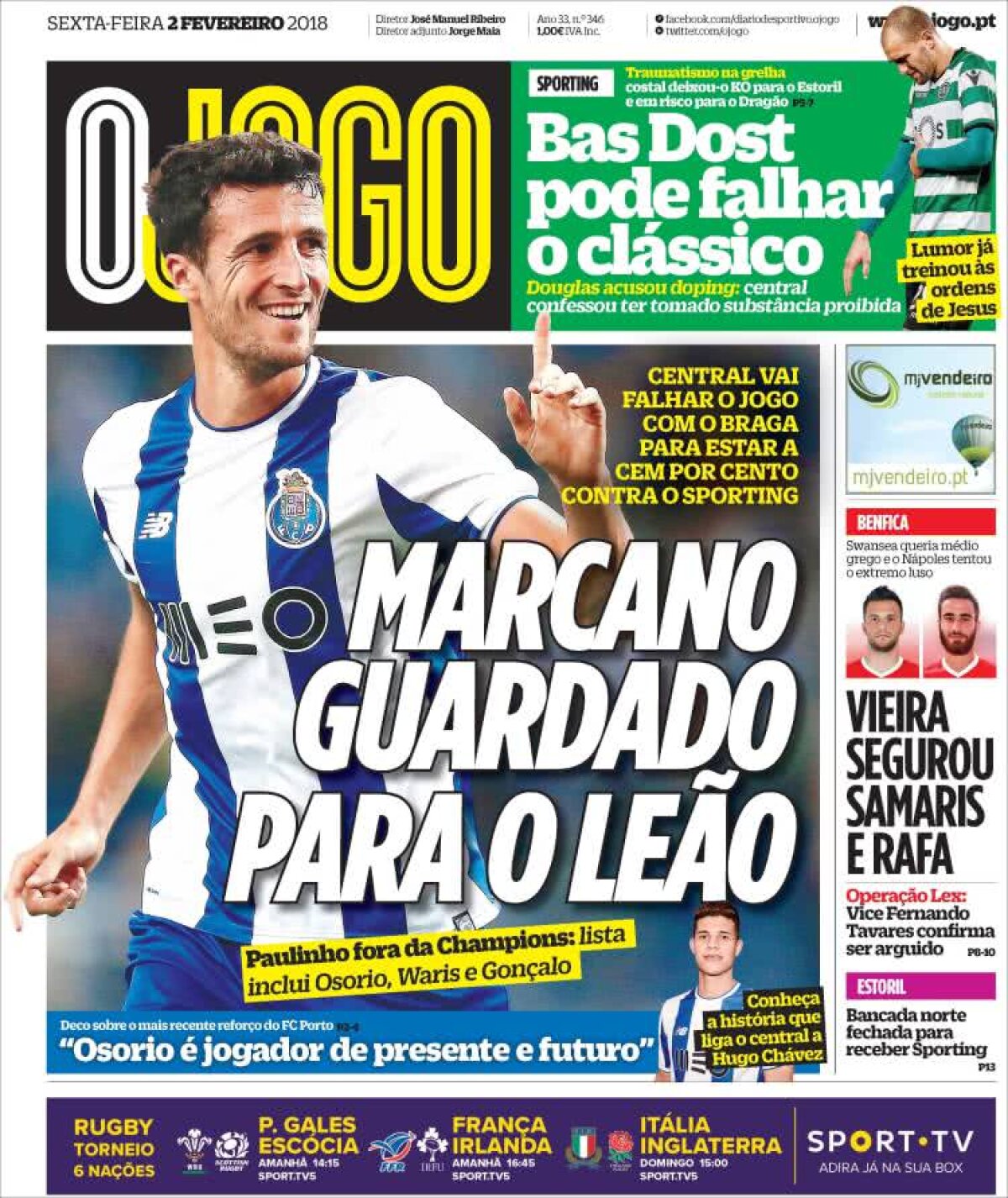 Ce scriu azi ziarele de sport din lume (2 februarie 2018)