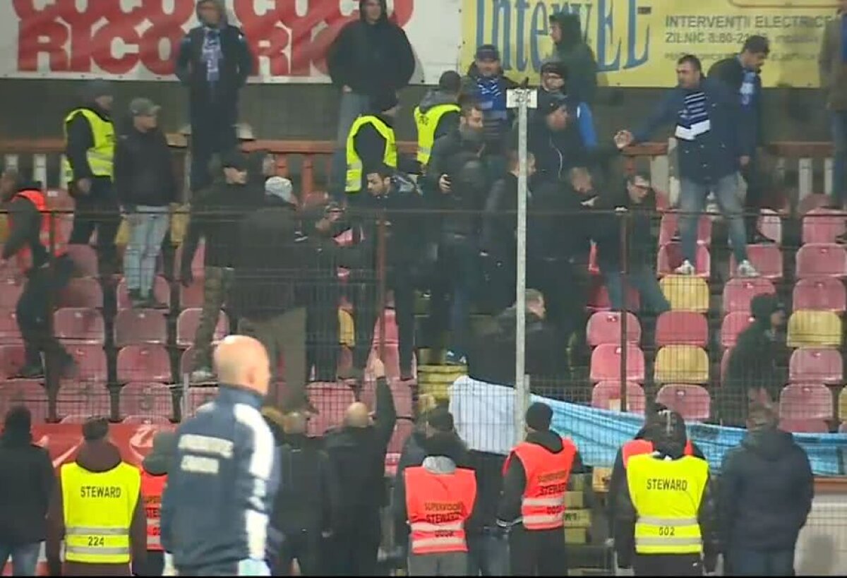 DINAMO - CS U CRAIOVA / VIDEO + FOTO Bătaie în tribune înaintea meciului » Jandarmii au intervenit rapid 
