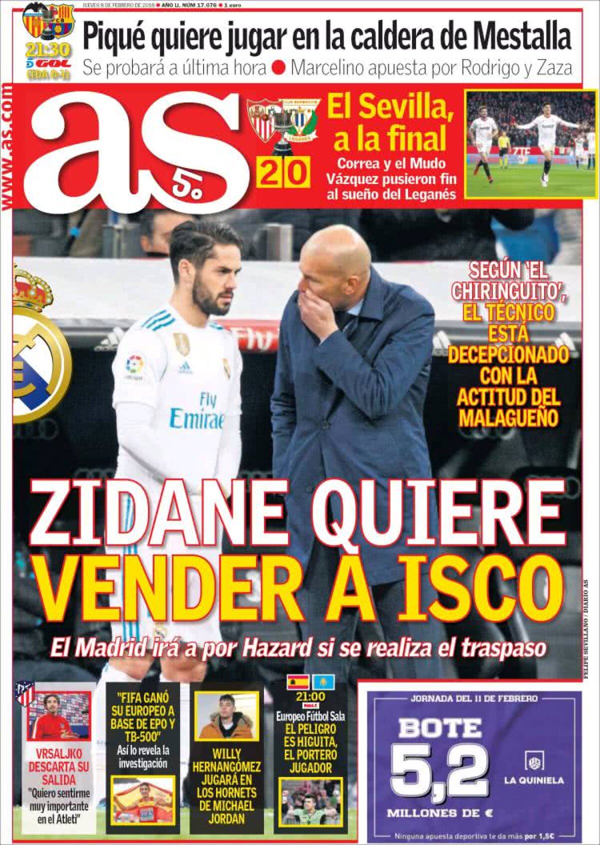 Ce scriu azi ziarele de sport din lume (8 februarie 2018)