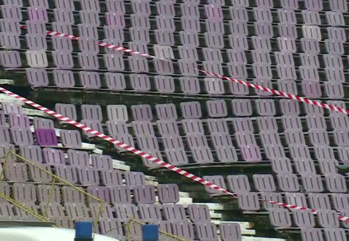 FOTO Atenție, pericol! Un stadion din Liga 1 a ajuns într-o stare deplorabilă  » O zonă a arenei nu mai e accesibilă!