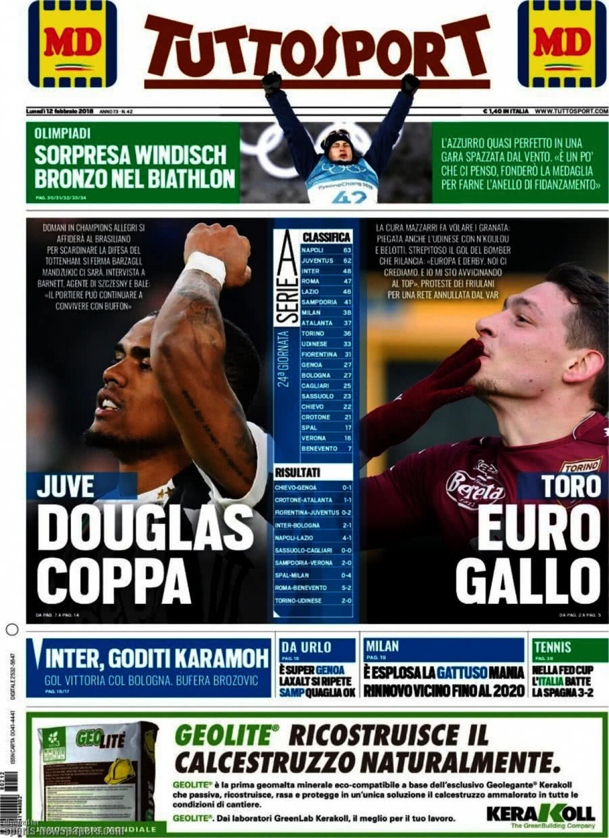 Ce scriu azi ziarele de sport din lume (12 februarie 2018)