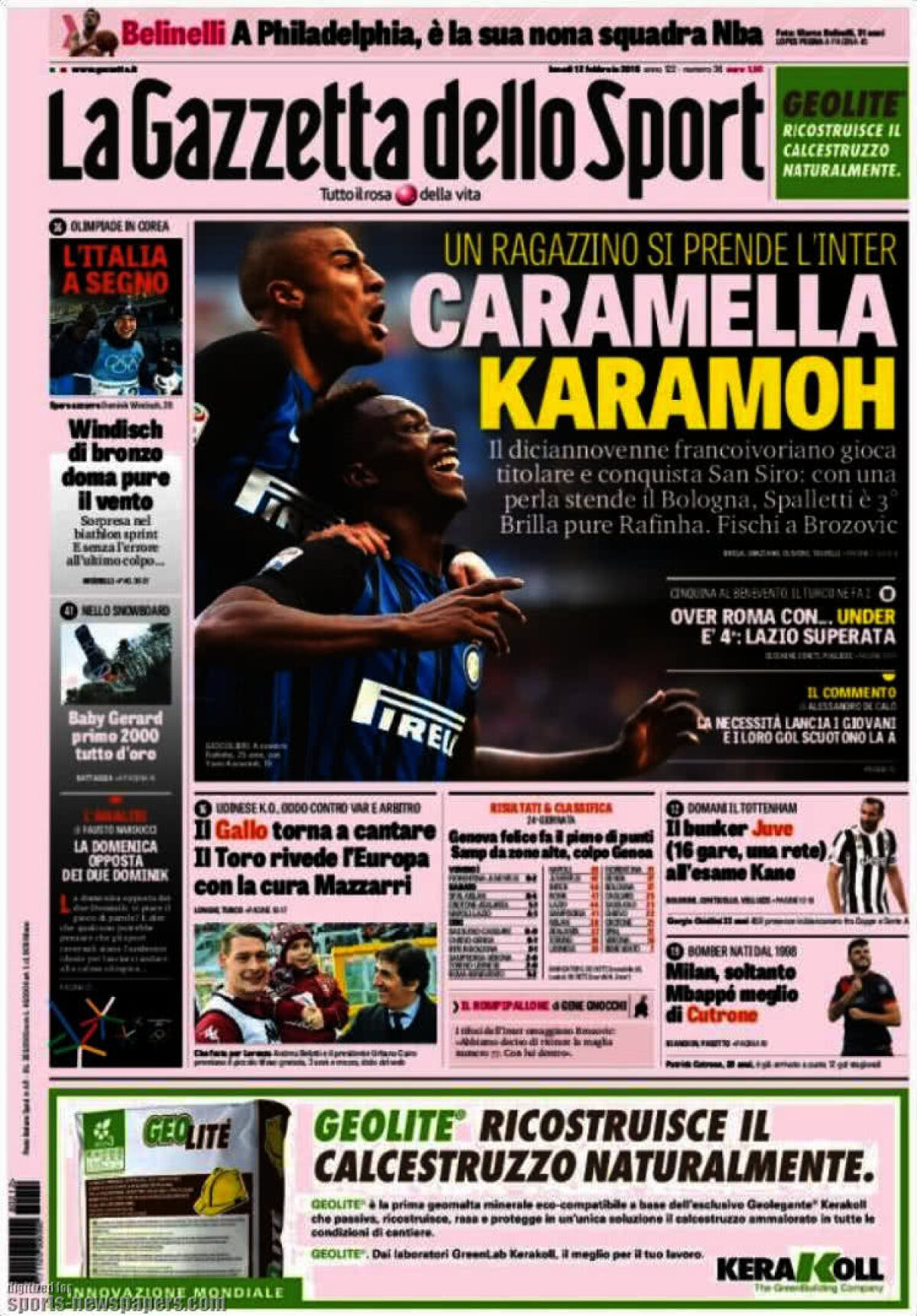 Ce scriu azi ziarele de sport din lume (12 februarie 2018)