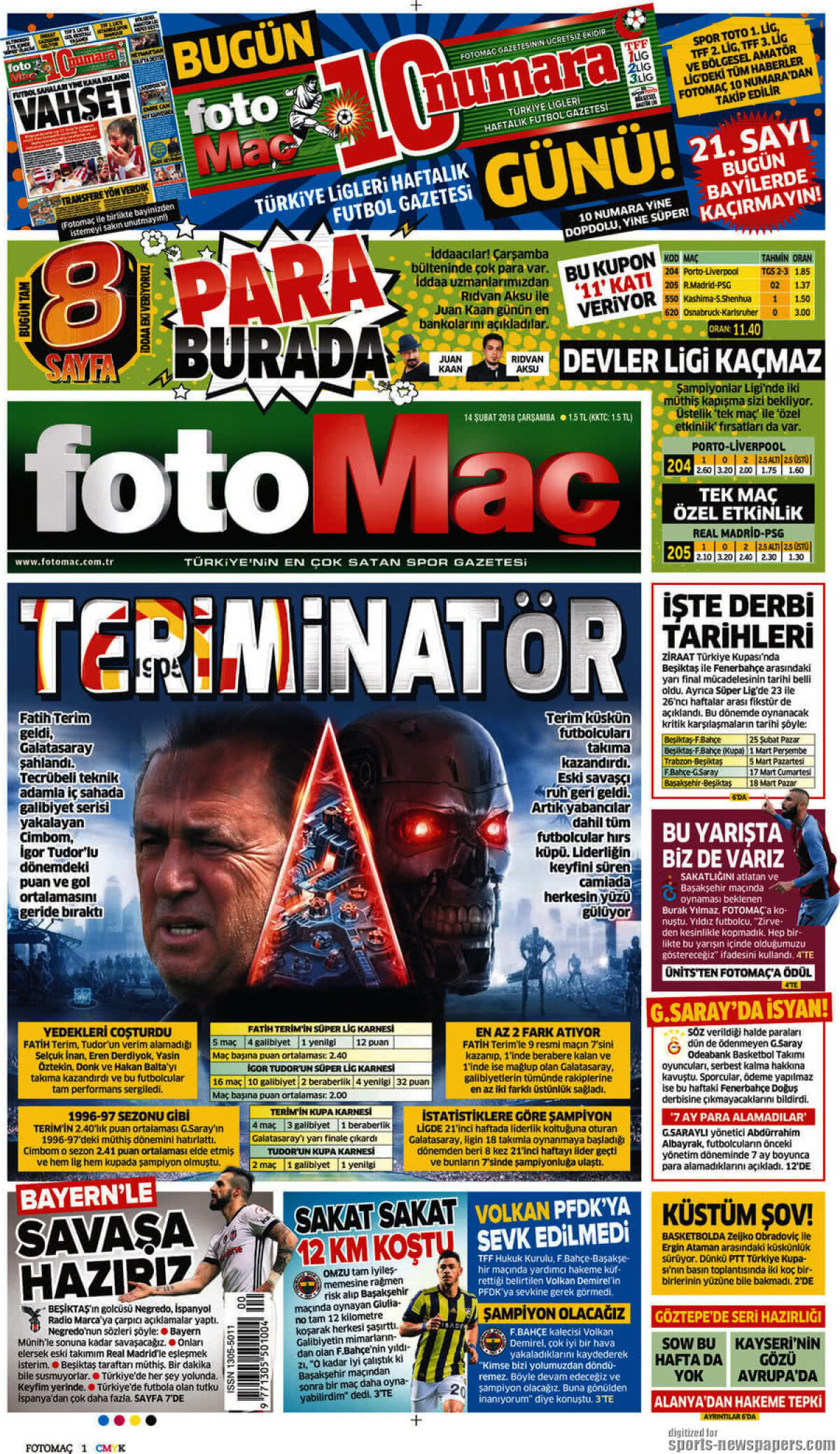 Ce scriu azi ziarele de sport din lume (14 februarie 2018)