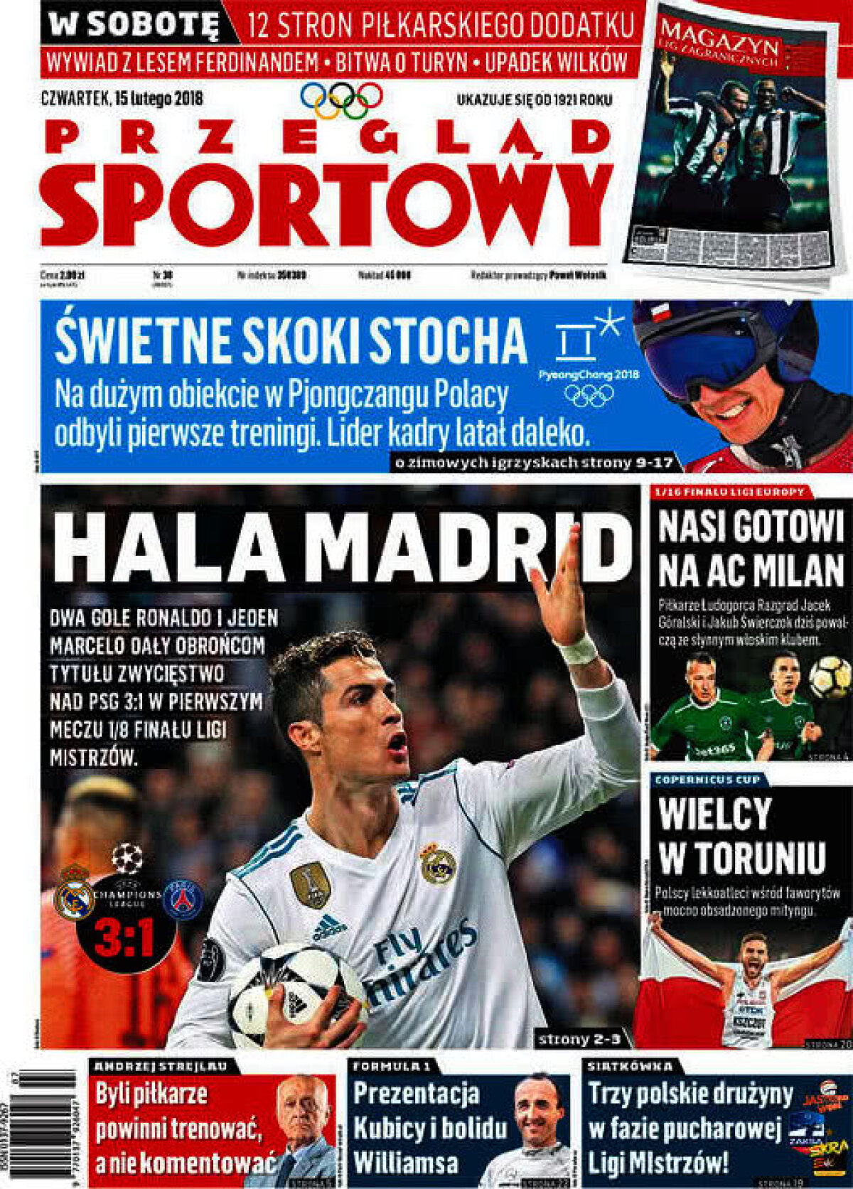 Ce scriu azi ziarele de sport din lume (15 februarie 2018)