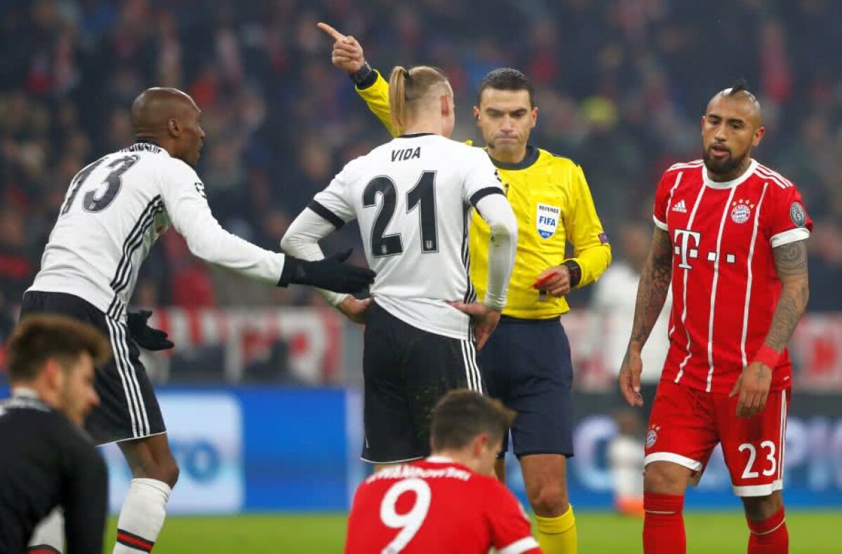 VIDEO+FOTO Cartonaș roșu arătat de Hațegan după doar 16 minute din Bayern - Beșiktaș! Apoi a urmat potopul