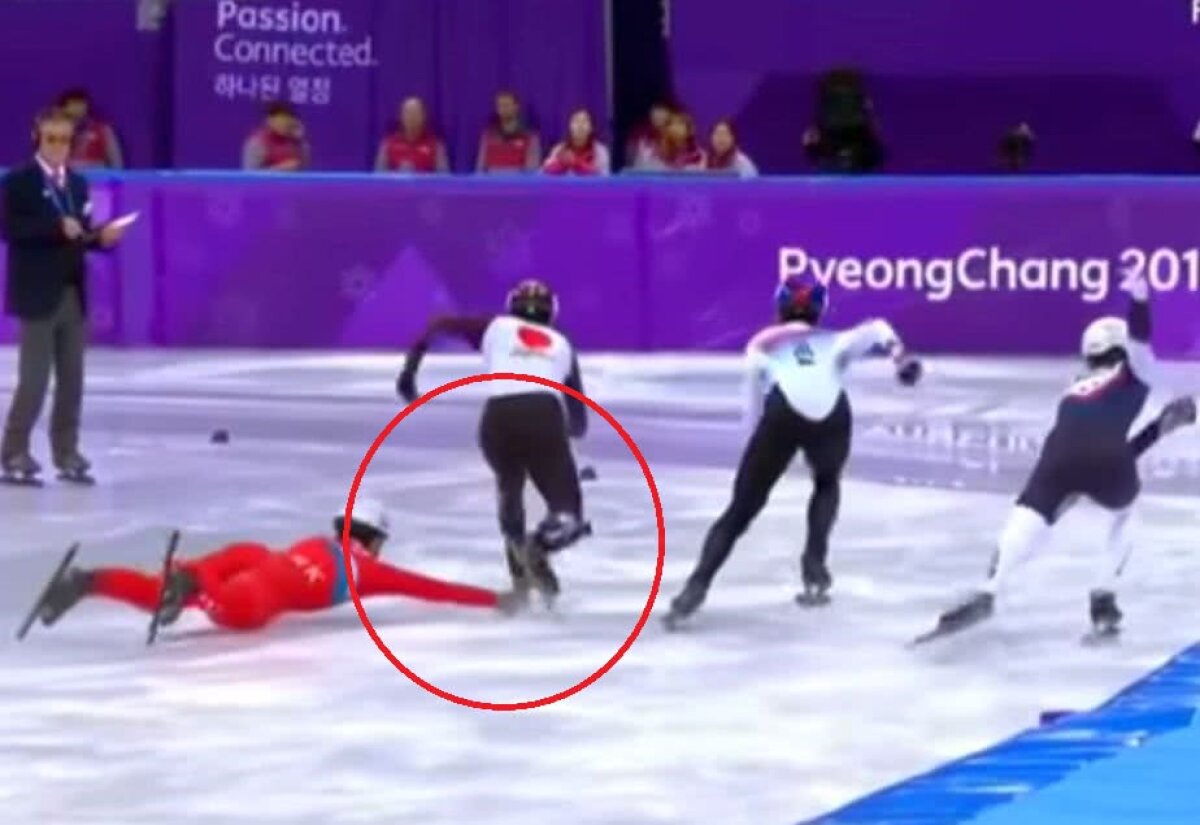 VIDEO Scenă incredibilă la Jocurile Olimpice de Iarnă » Un concurent a încercat să-și doboare adversarul de două ori