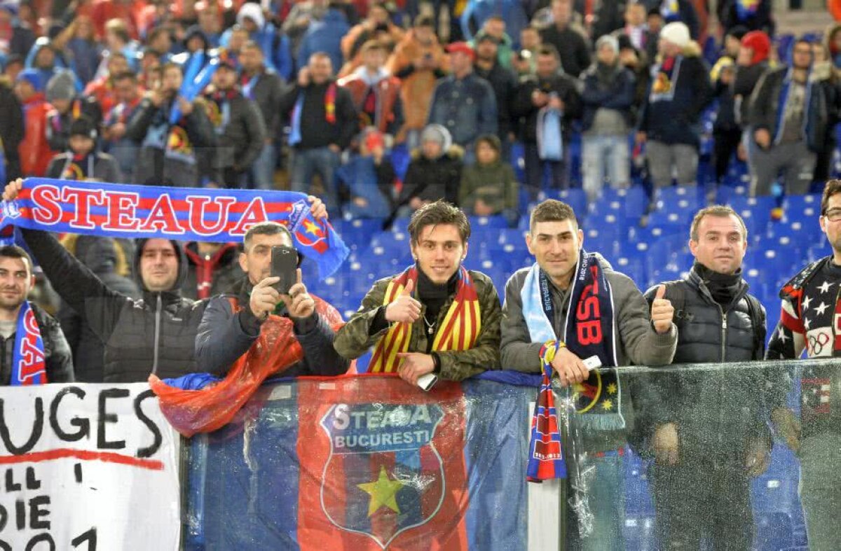 LAZIO - FCSB // FOTO Steliștii au invadat Roma » Imagini superbe cu fanii pe Olimpico! Câți români sunt în tribune și mesajul ironic la adresa dinamoviștilor
