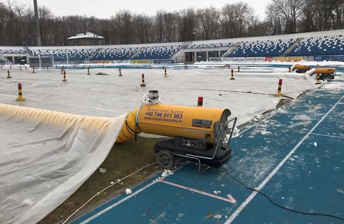 GALERIE FOTO Cum arată cele două stadioane pe care se vor juca meciurile decisive pentru play-off » Temperaturi scăzute la orele de disputare ale partidelor