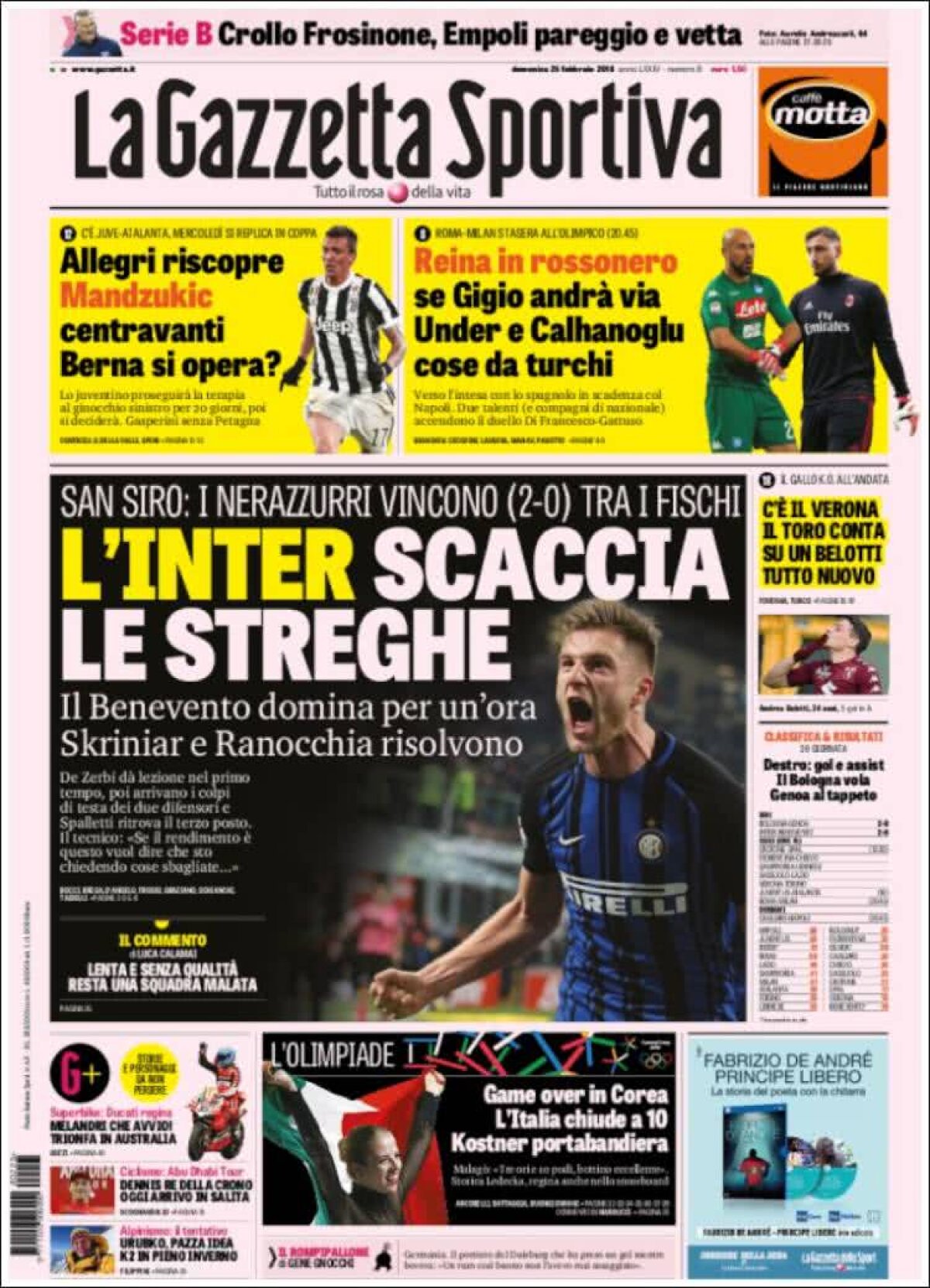 Ce scriu azi ziarele de sport din lume (25 februarie 2018)