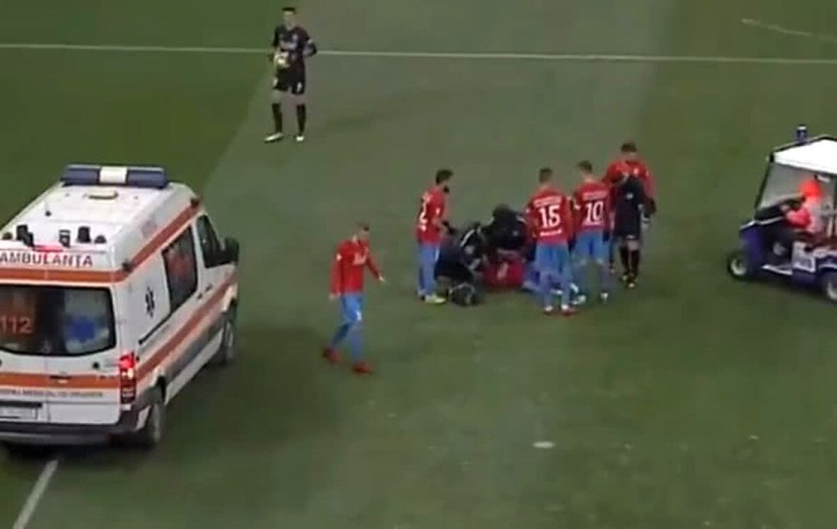 FOTO Din nou momente șocante pe Arena Națională » Ambulanța a intrat iar pe teren, după ce un stelist a rămas inert pe gazon!