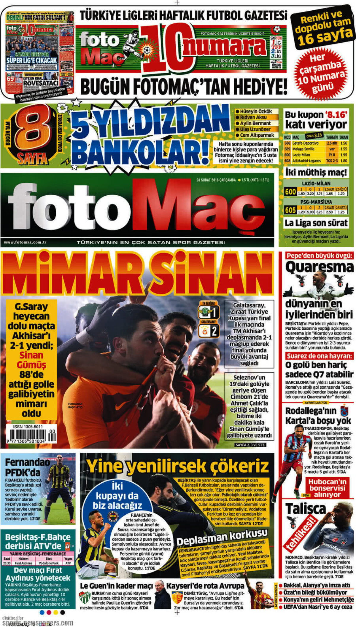 Ce scriu azi ziarele de sport din lume (28 februarie 2018)