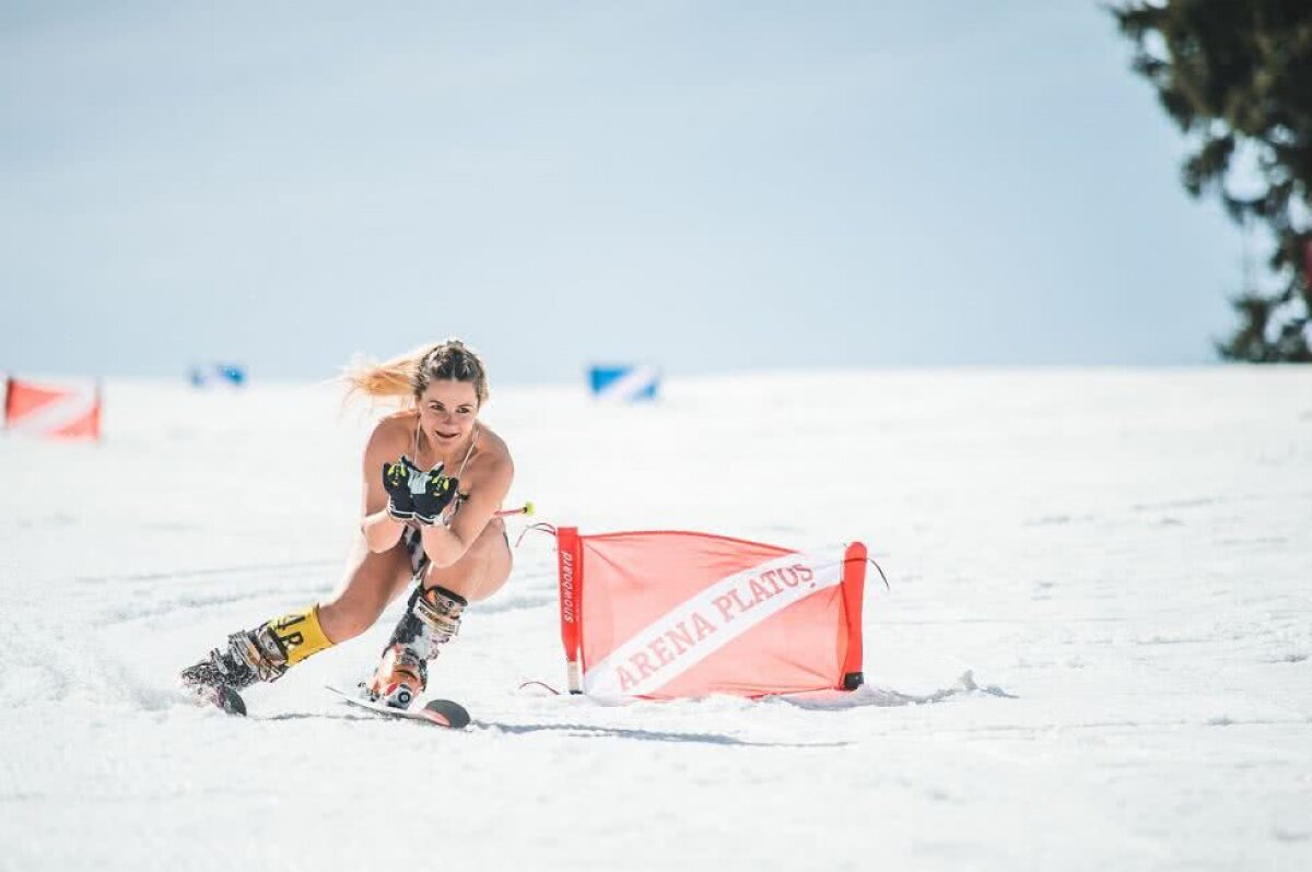 FOTO Primăvara începe cu Bikini Race » Imagini demențiale pe o pârtie din România