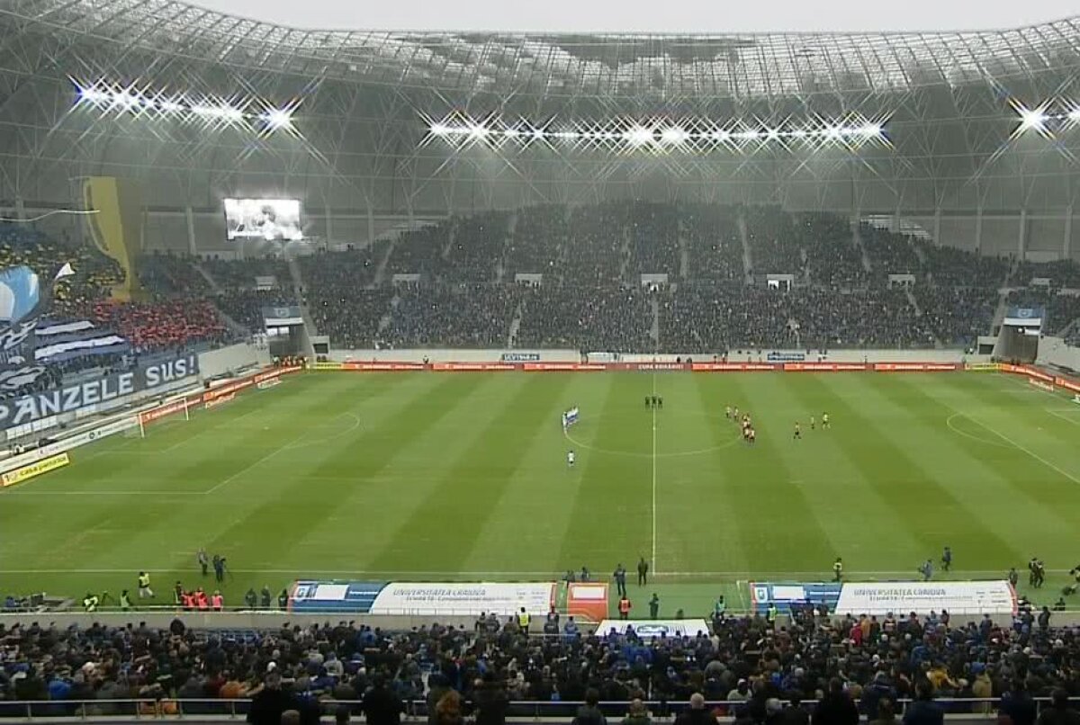 VIDEO+FOTO "Toate pânzele sus" » Coregrafia 3D realizată de fanii olteni + Bătaie între cele două galerii