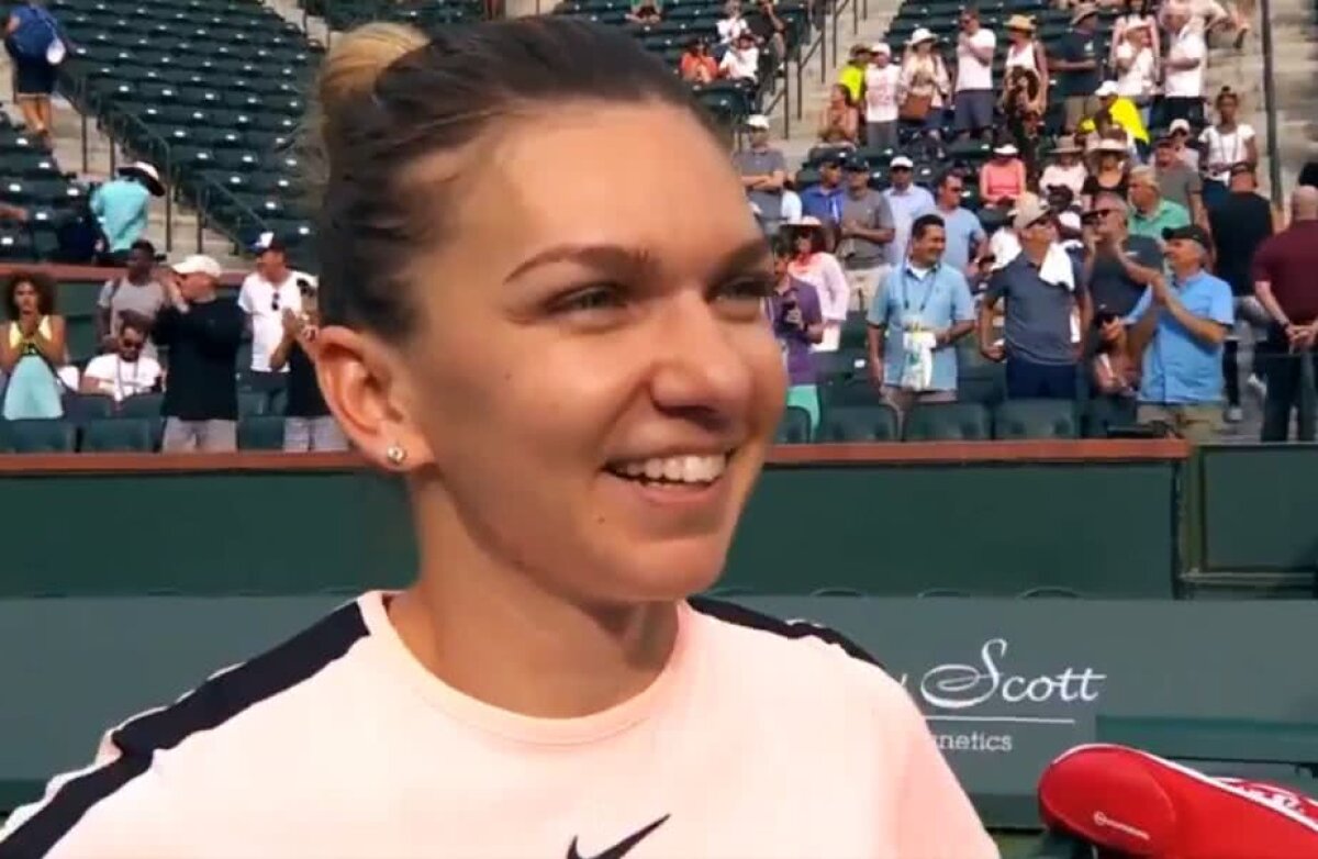INDIAN WELLS // VIDEO+FOTO Halep spulberă emoțiile de la început și o învinge în două seturi pe Kristyna Pliskova! Cu cine joacă în turul următor + Ce a declarat Simona