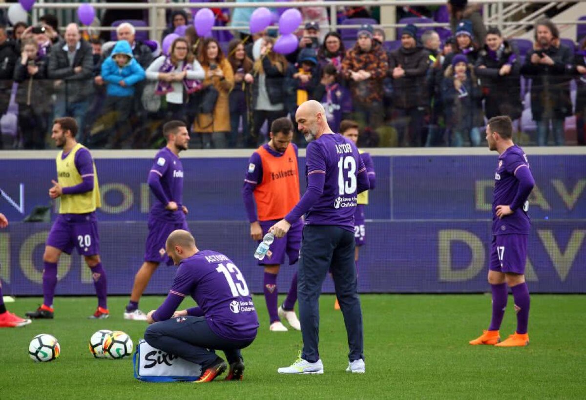 GALERIE FOTO + VIDEO Momente emoționante înaintea meciului Fiorentina - Benevento: Alin Toșca, profund marcat