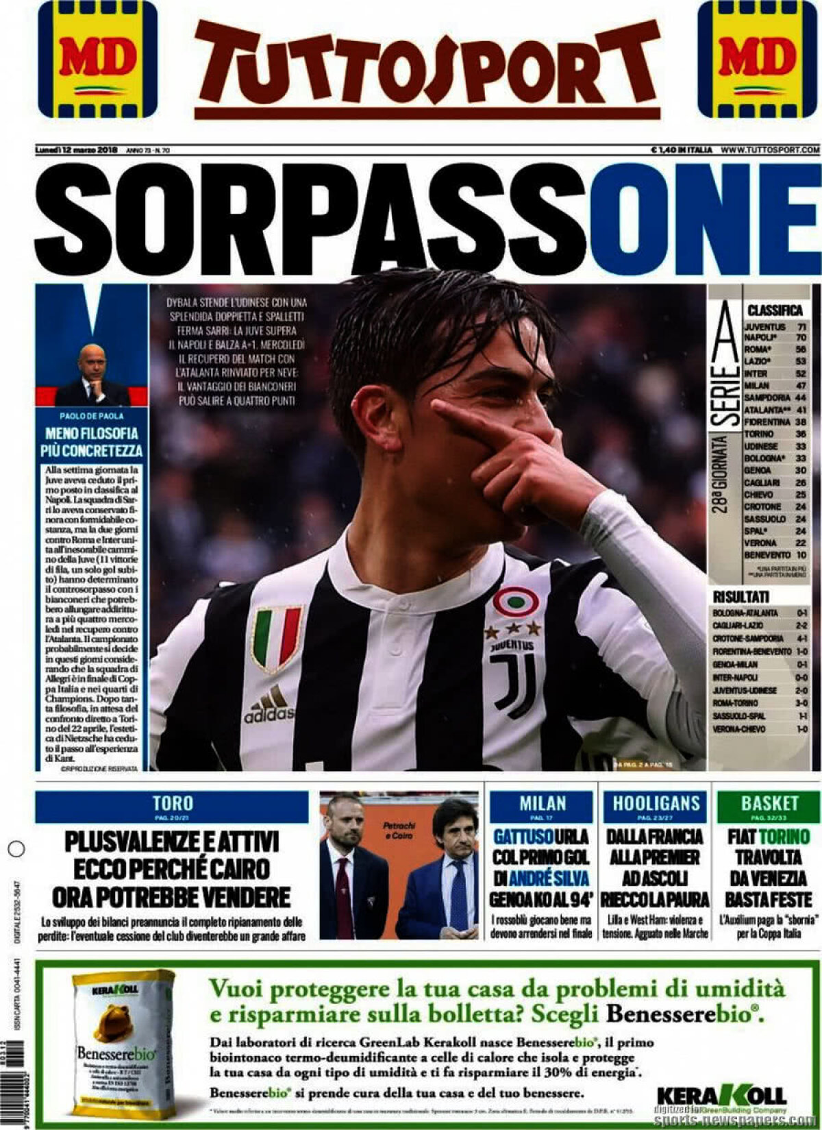 Ce scriu azi ziarele de sport din lume (12 martie 2018)