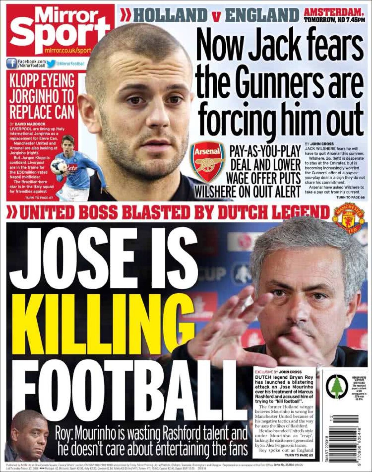 Ce scriu azi ziarele de sport din lume (22 martie 2018)