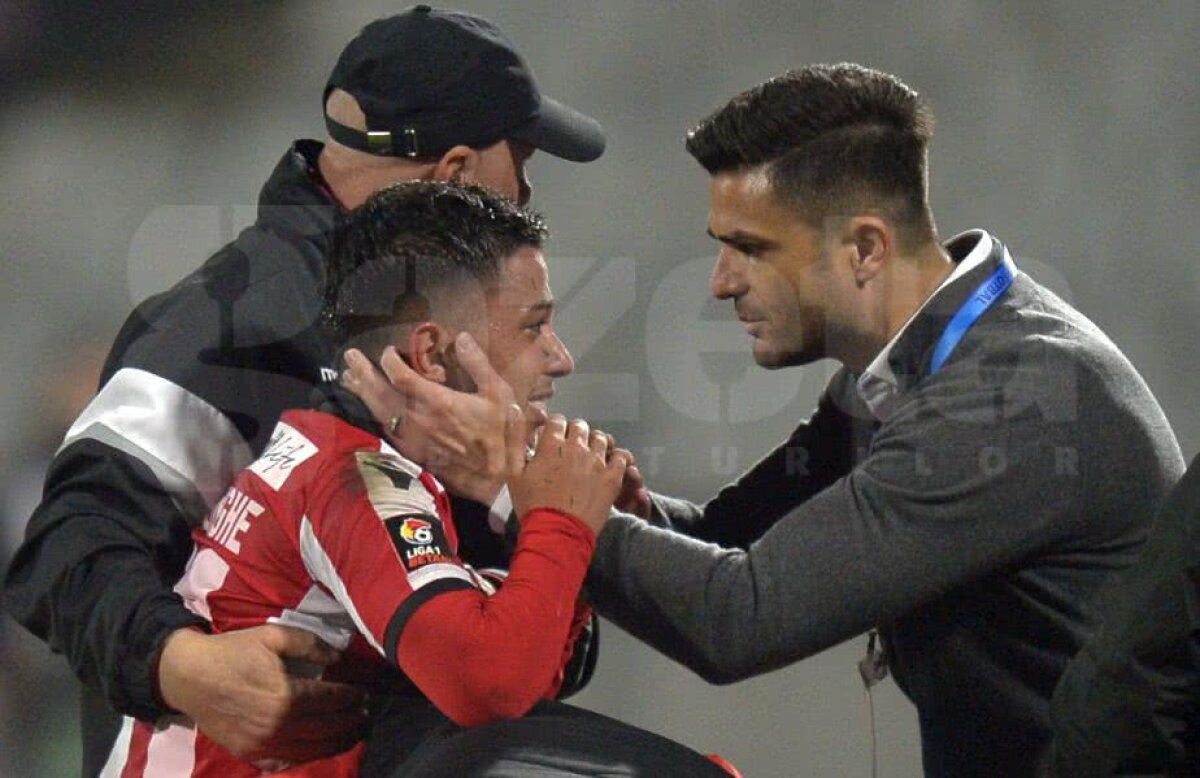 GALERIE FOTO Final de coșmar pentru un dinamovist! S-a accidentat și a izbucnit în lacrimi, iar Bratu l-a consolat