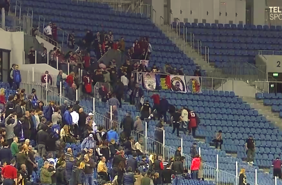 GALERIE FOTO + VIDEO Incidente la startul partidei din Bănie: stewarzii acuzați de exces de zel