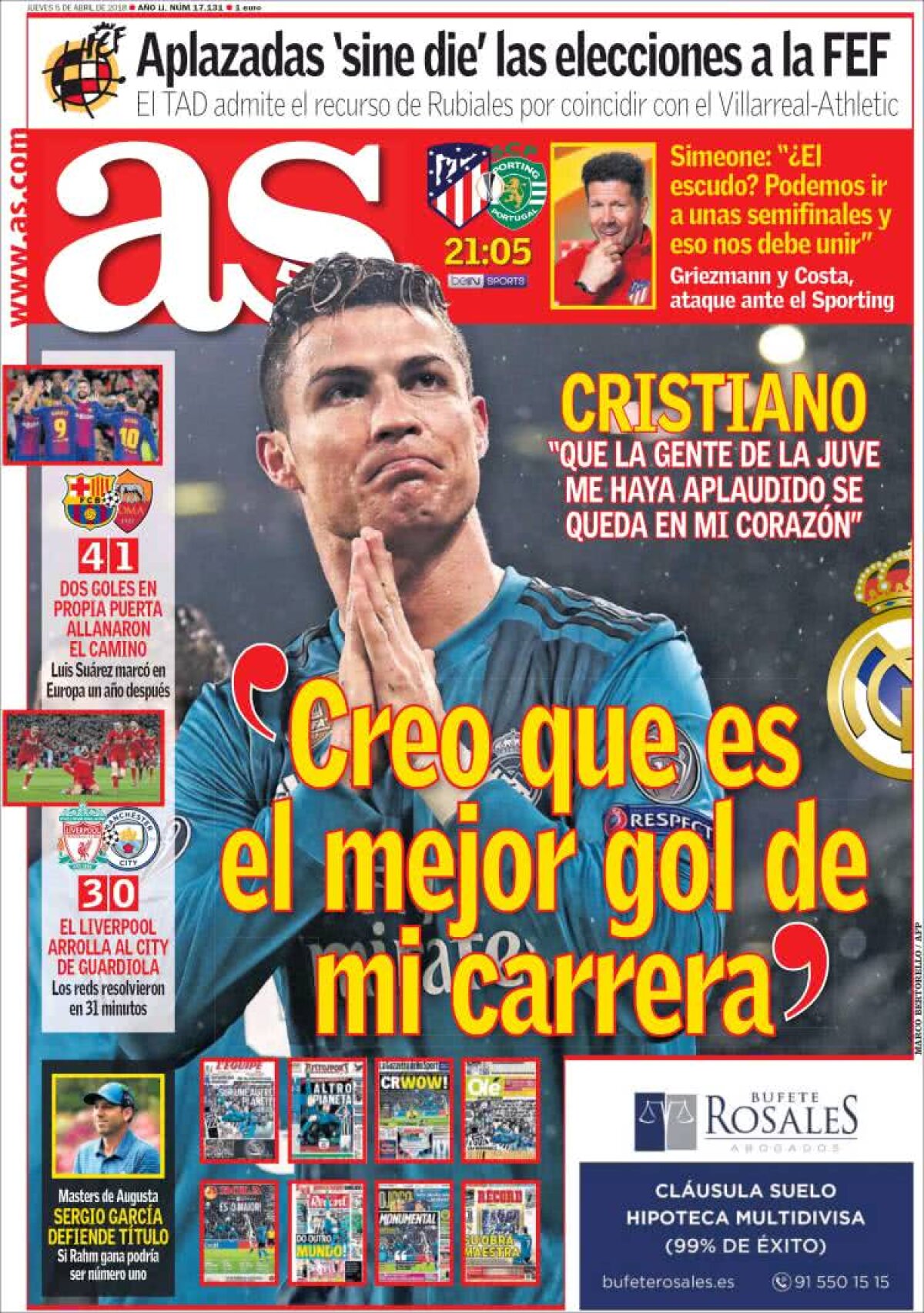 Ce scriu azi ziarele de sport din lume (5 aprilie 2018)