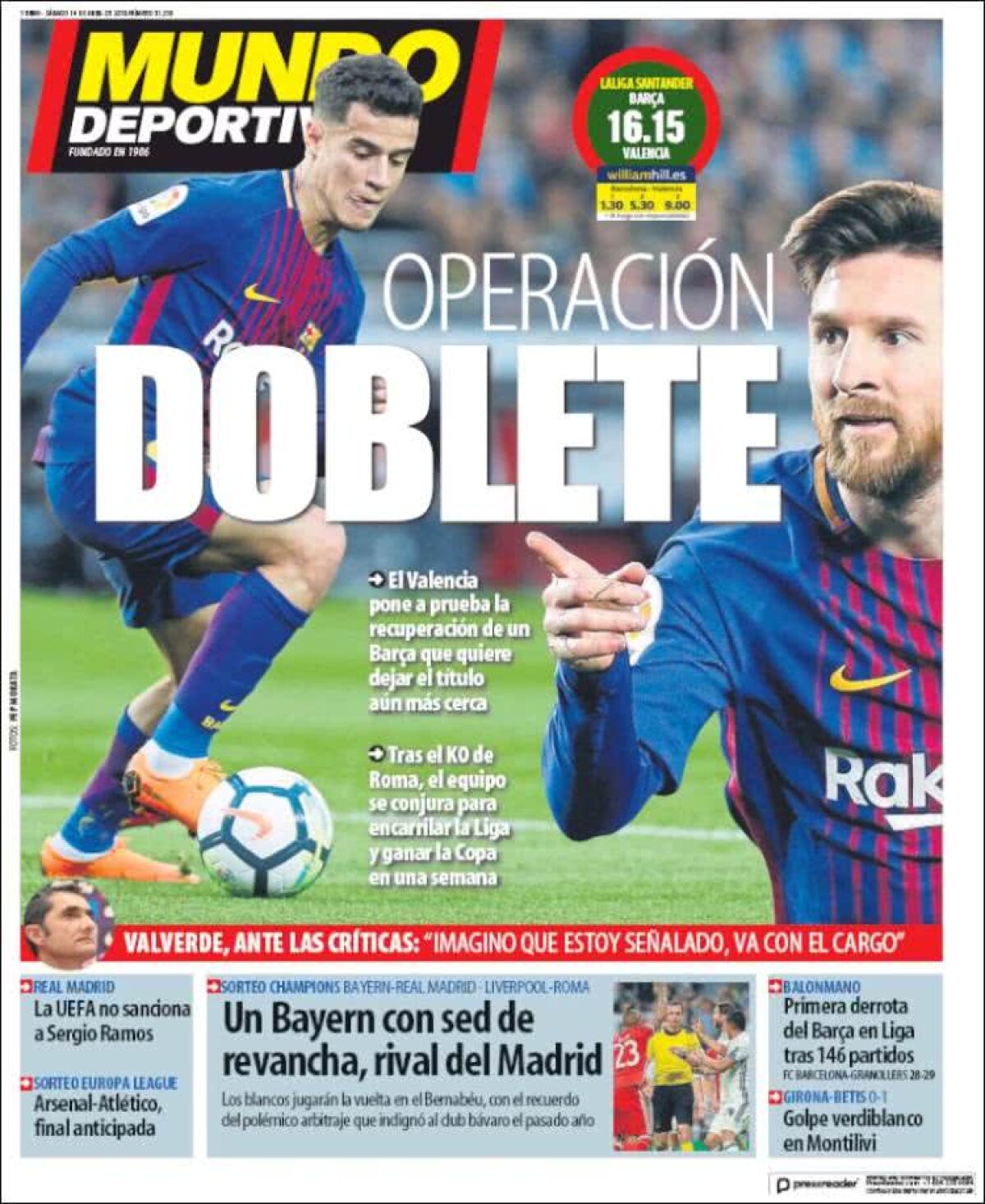 Ce scriu azi ziarele de sport din lume (14 aprilie 2018)