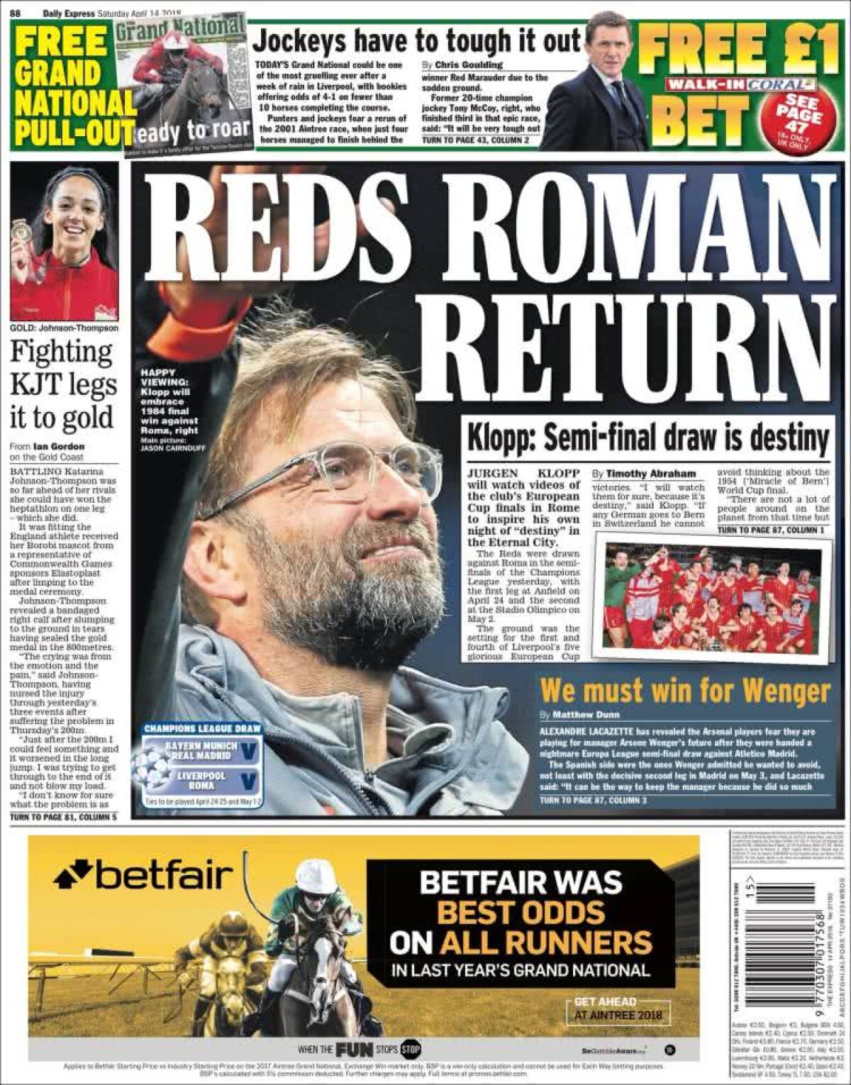 Ce scriu azi ziarele de sport din lume (14 aprilie 2018)