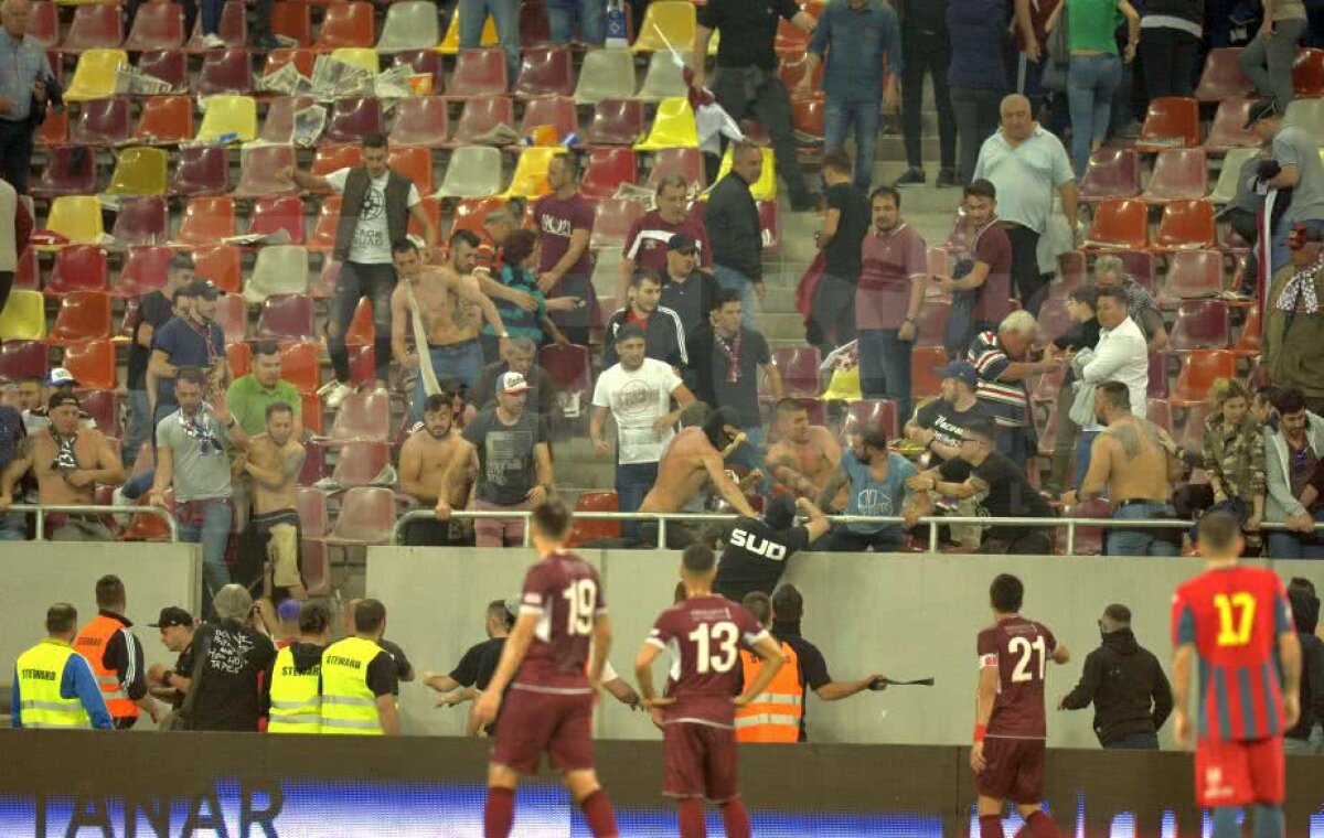 CSA STEAUA - ACADEMIA RAPID // UPDATE VIDEO & FOTO Scene reprobabile la derby-ul din Liga a 4-a! Steliștii au ieșit din peluză și s-au răfuit cu rapidiștii. Filmul evenimentelor: ce nu s-a văzut la TV