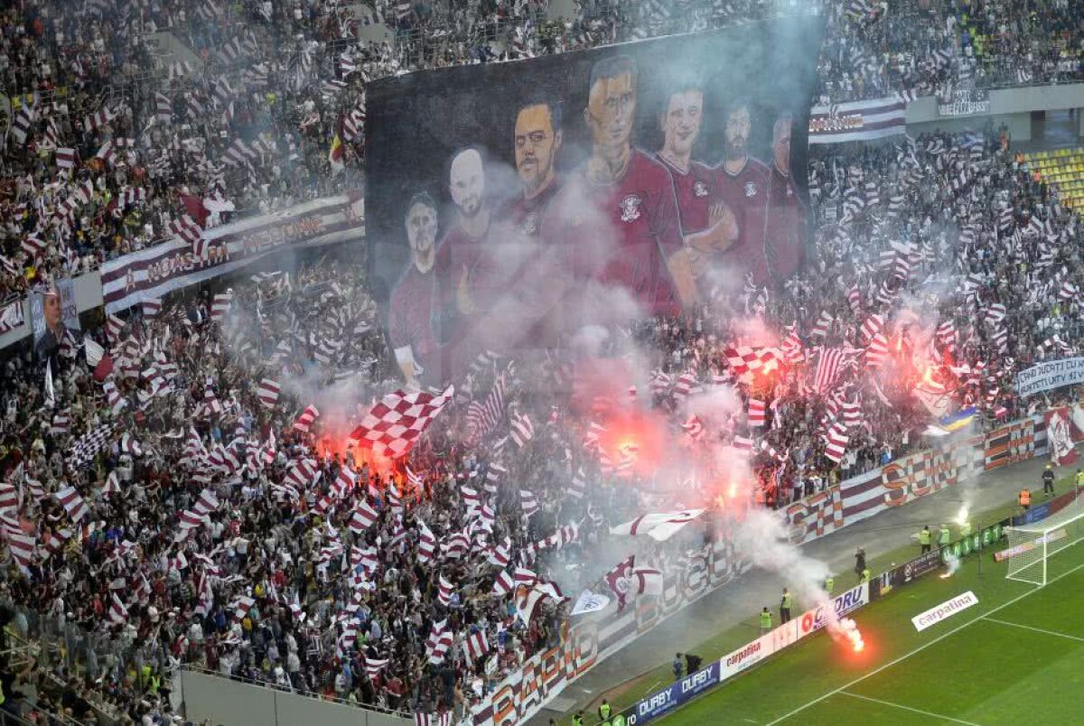 CSA STEAUA - ACADEMIA RAPID // FOTO Duel spectaculos al galeriilor la CSA Steaua - Academia Rapid, până când au început să se spargă capetele. Coregrafii, torțe + mesaje